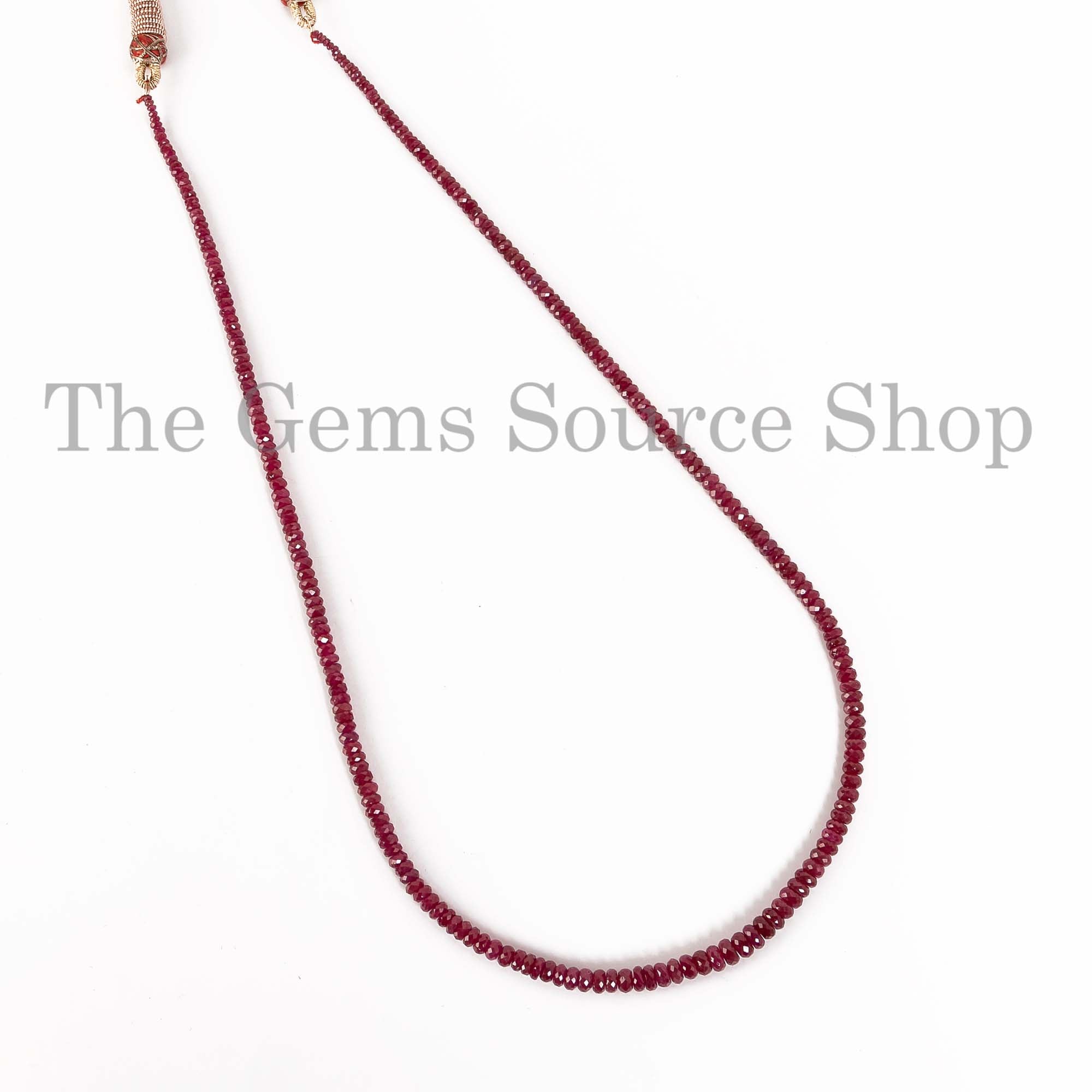AAA Quality Burmese Ruby Beads Necklace, Faceted Rondelle Beads Necklace, Beaded Jewelry