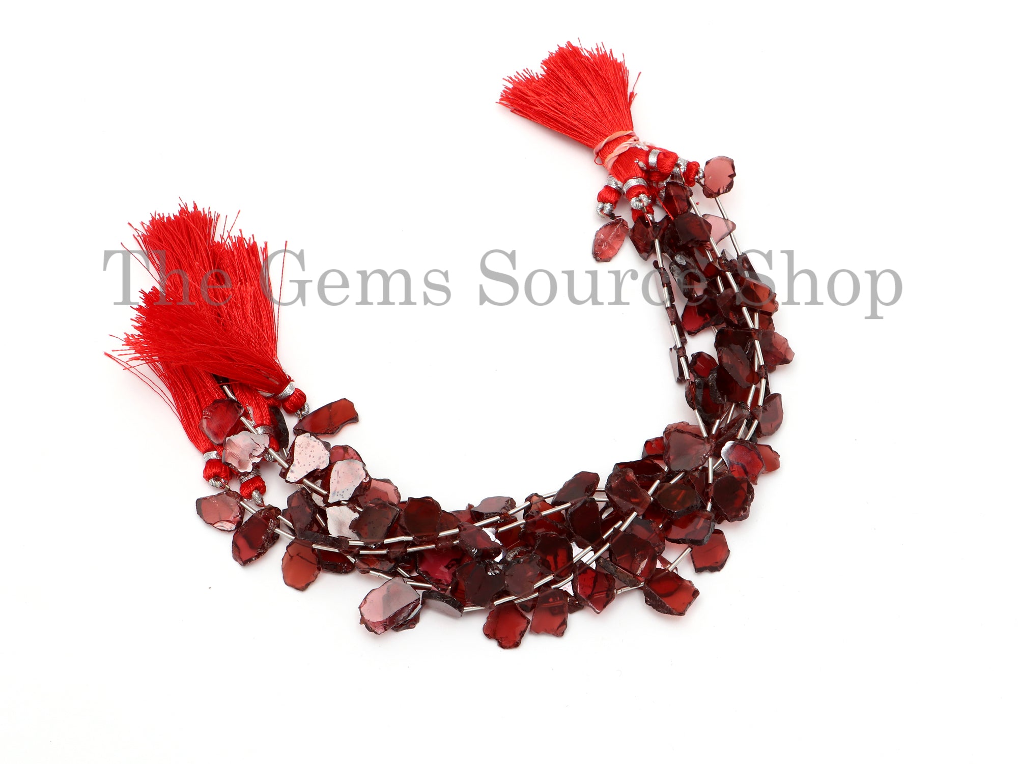 Mozambique Garnet  Nuggets Beads, Garnet Fancy Beads, Flat Fancy Nuggets, Nugget Flat Beads