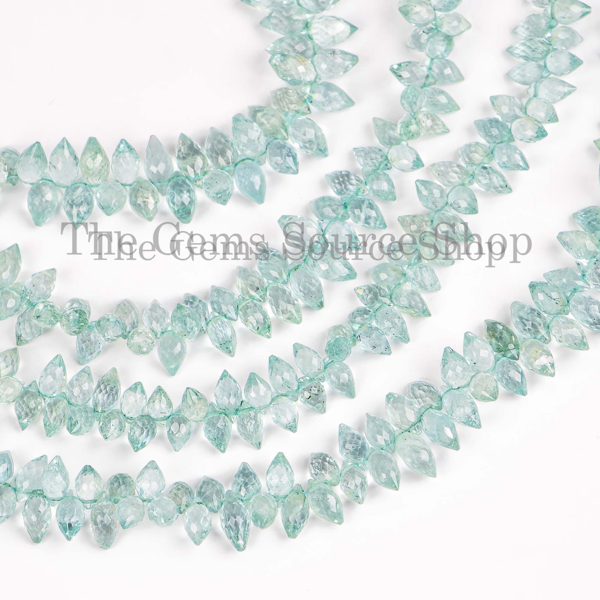 Aquamarine Faceted Loi Shape Beads, Aquamarine Gemstone Beads, Wholesale Beads