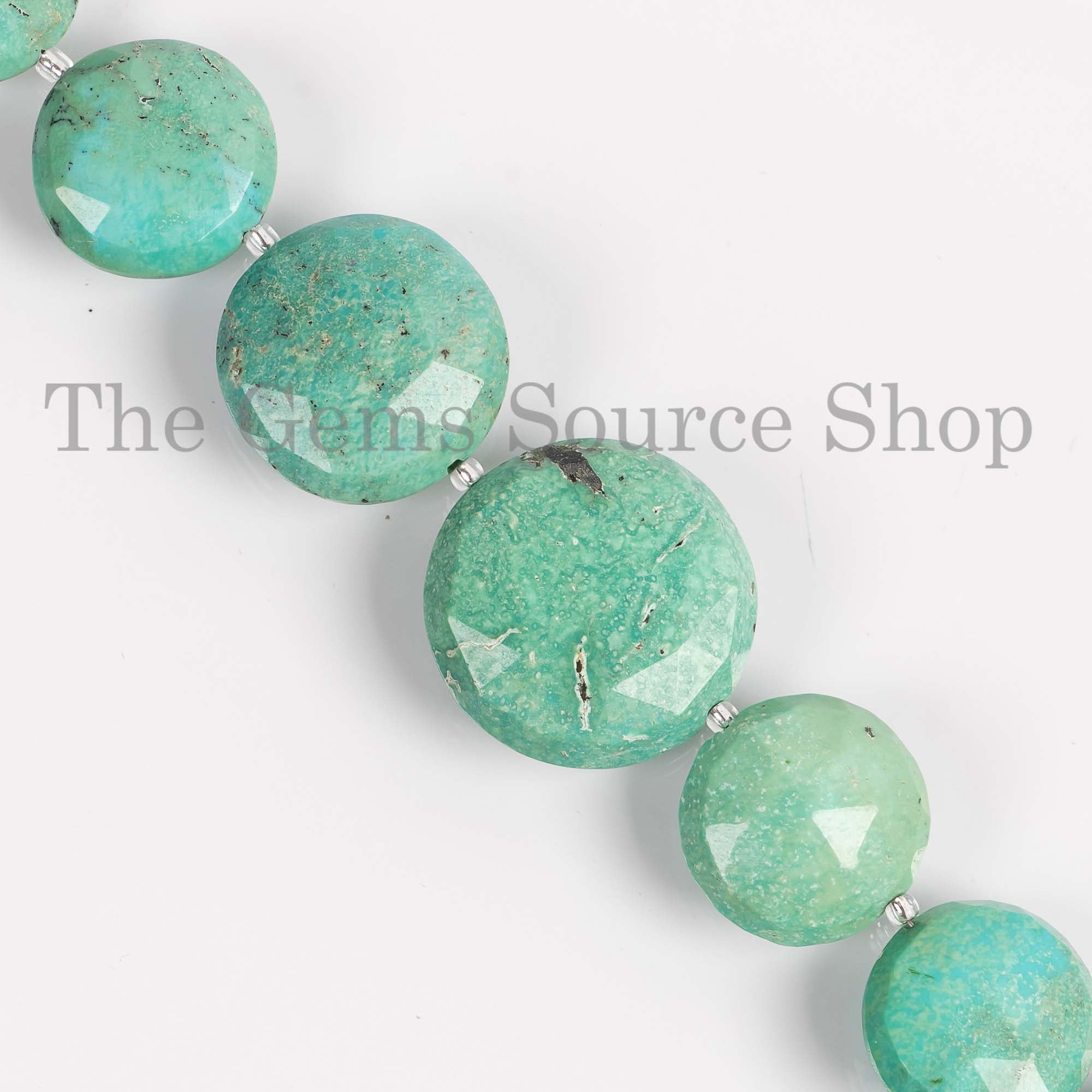 16-23mm Arizona Turquoise Round Coin Loose Beads Strand, TGS-4392