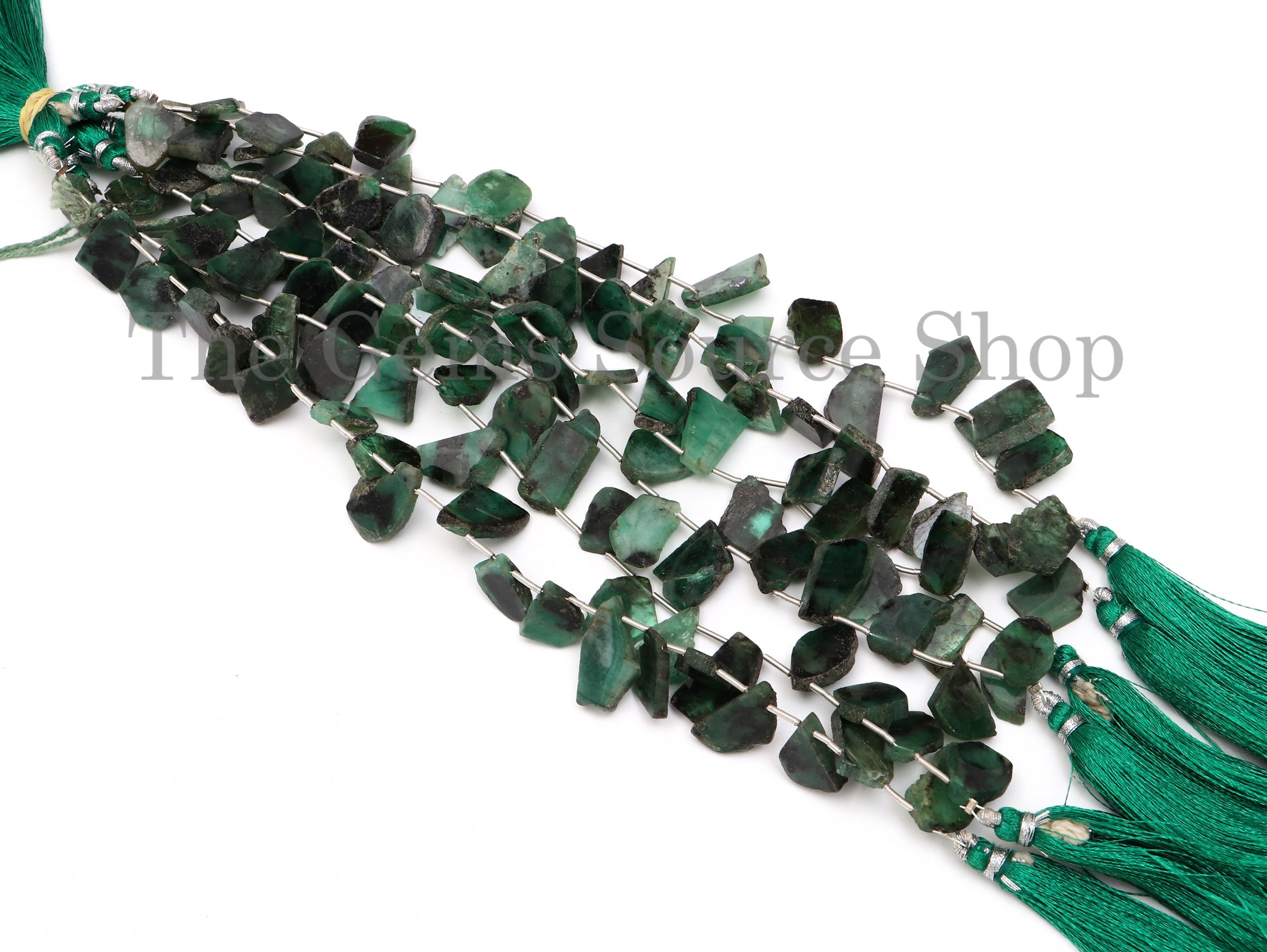 Emerald Nuggets Beads, Emerald Fancy Beads, Flat Fancy Nuggets, Nugget Flat Beads