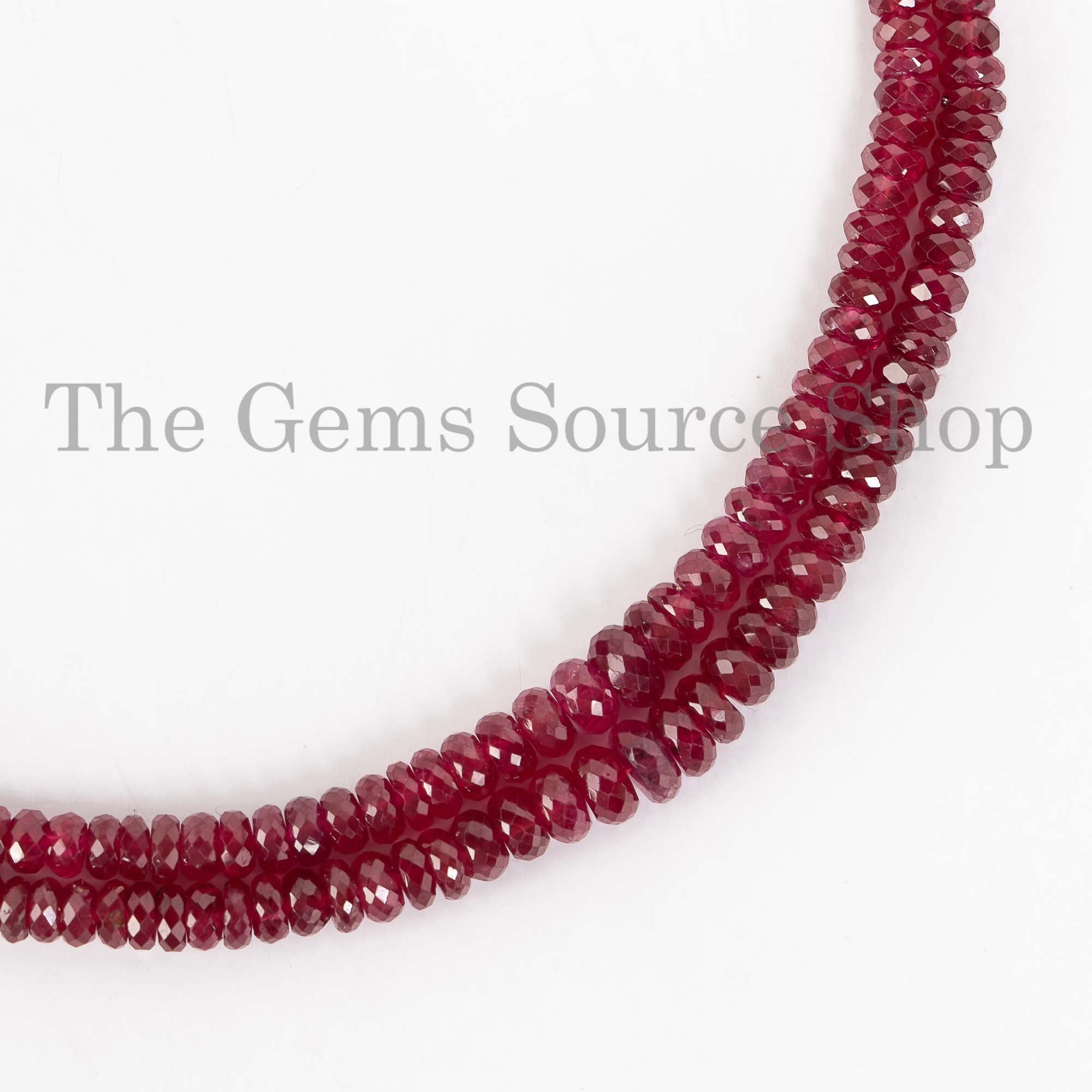 Natural Burmese Ruby Necklace, Burmese Ruby Faceted Rondelle Beads, Ruby Faceted Rondelle Beads, Ruby Faceted Beads, Ruby Beads