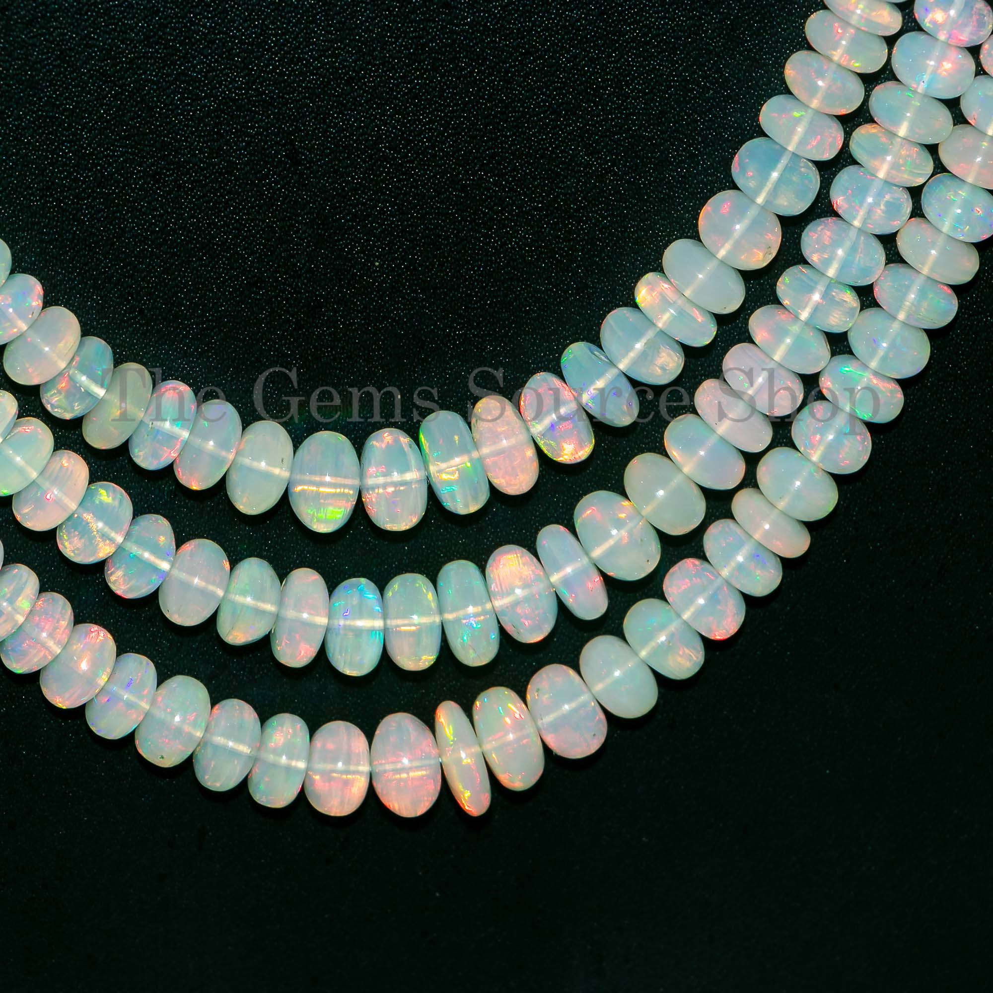 4.50-9 mm Ethiopian Opal Necklace, Natural Opal Plain Necklace, Gemstone Beads Necklace
