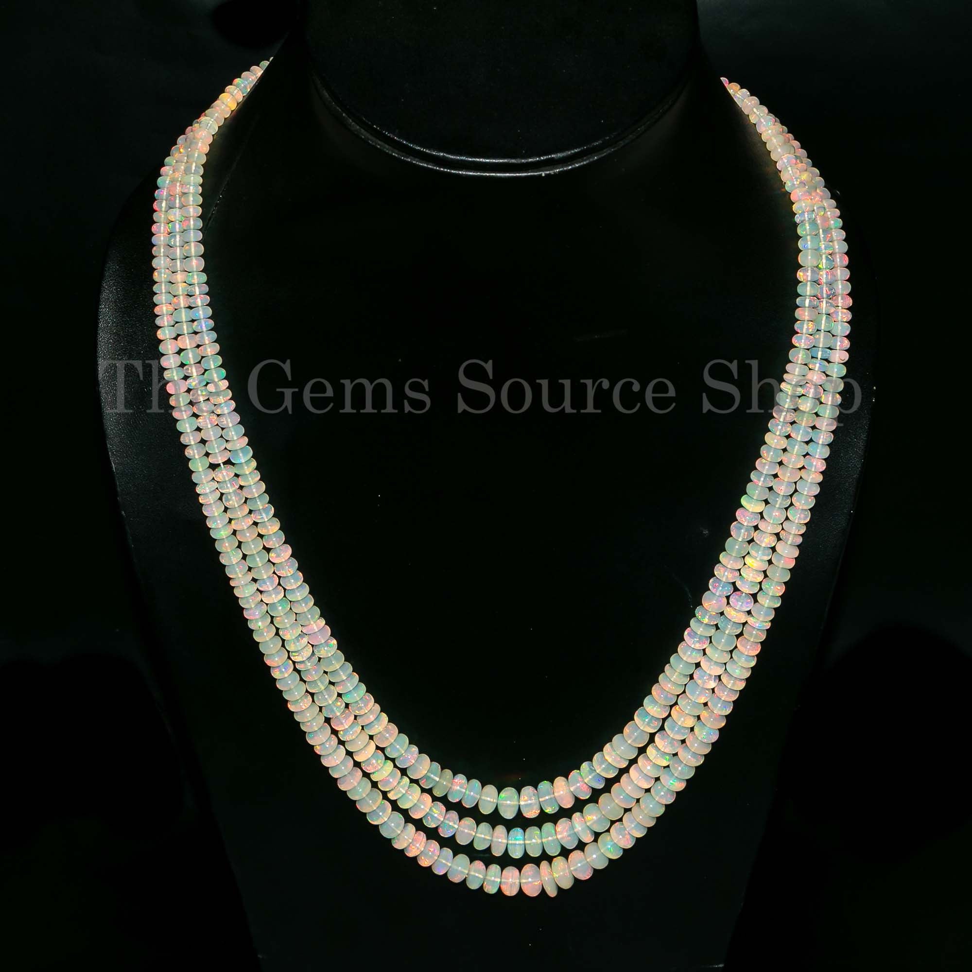 4.50-9 mm Ethiopian Opal Necklace, Natural Opal Plain Necklace, Gemstone Beads Necklace