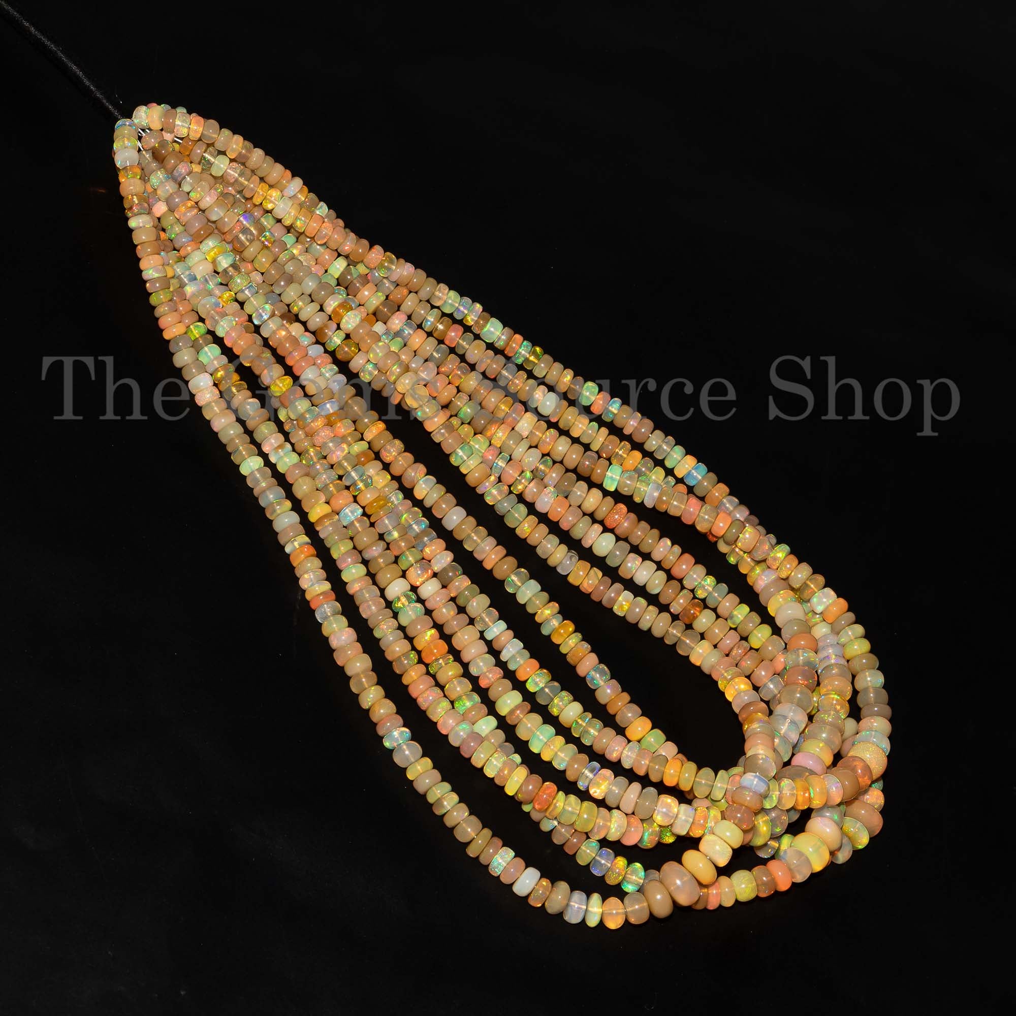 4.5-7.5mm Ethiopian Opal Beads, Ethiopian Opal Smooth Beads, Ethiopian Opal Rondelle Shape Beads, Fire Opal Beads, Plain Opal Beads