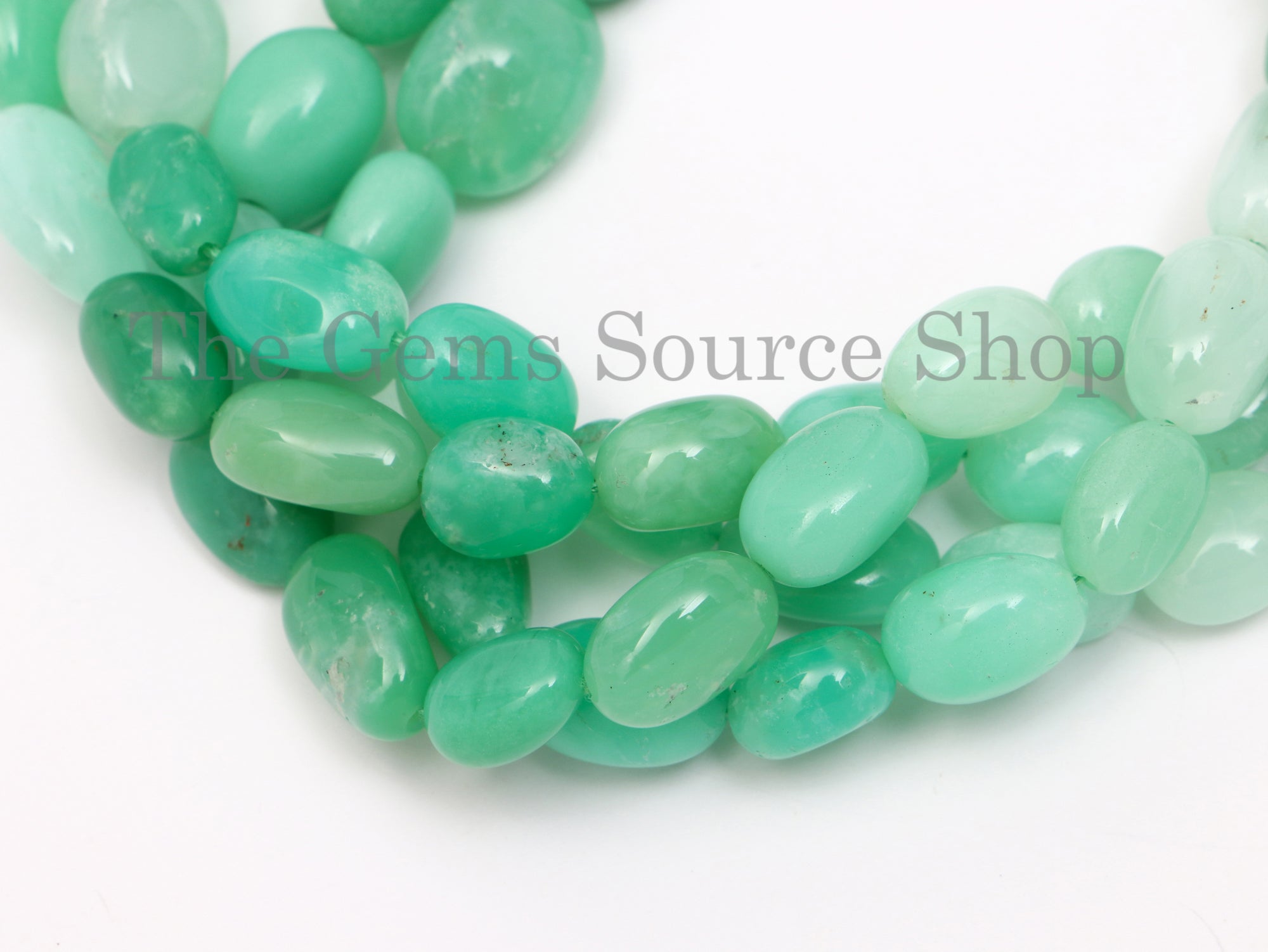 Natural Chrysoprase Smooth Nuggets Beads, Chrysoprase Plain Nuggets Beads
