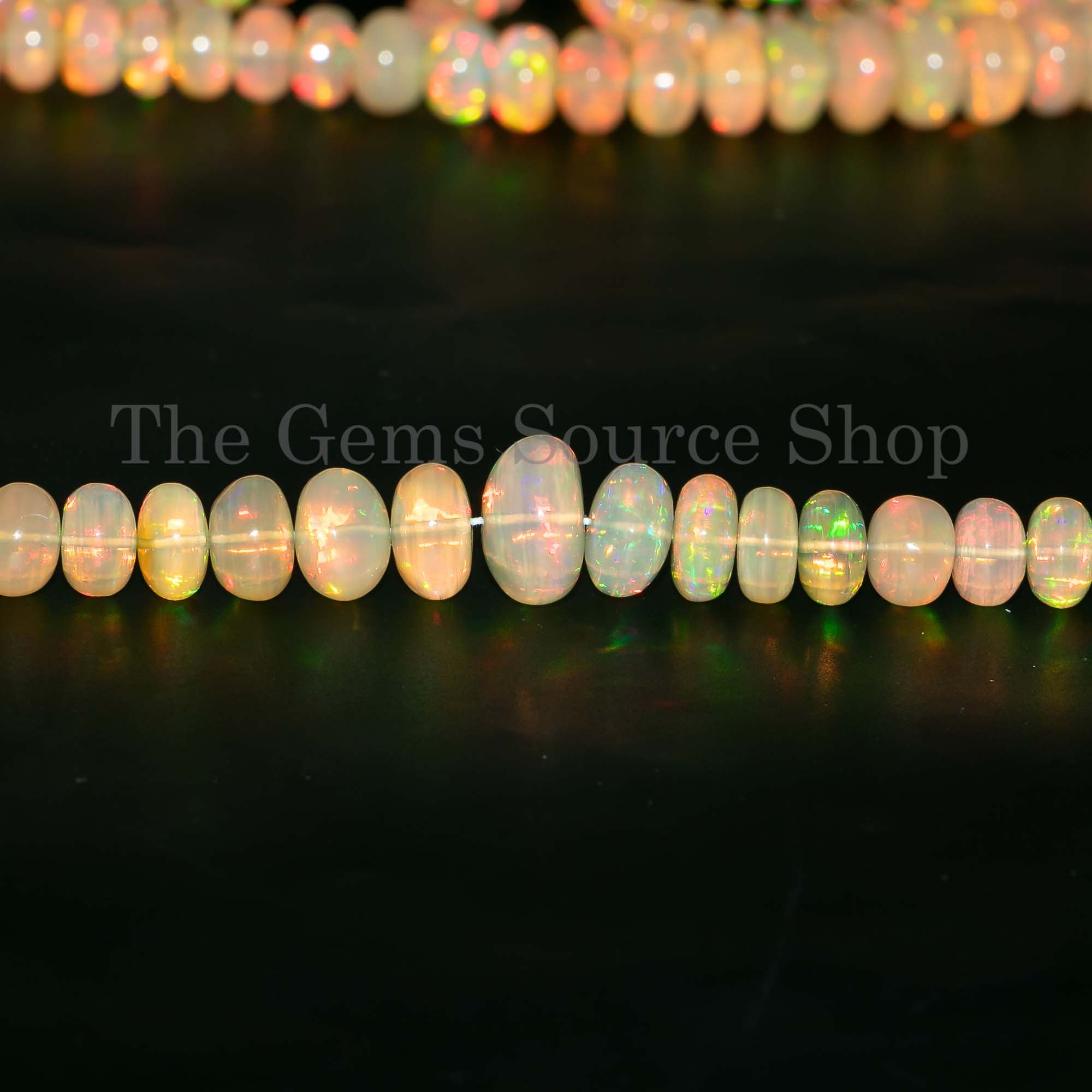 Ethiopian Opal Beads Necklace, 5-9mm Natural Ethiopian Opal Rondelle Necklace, Gemstone Necklace