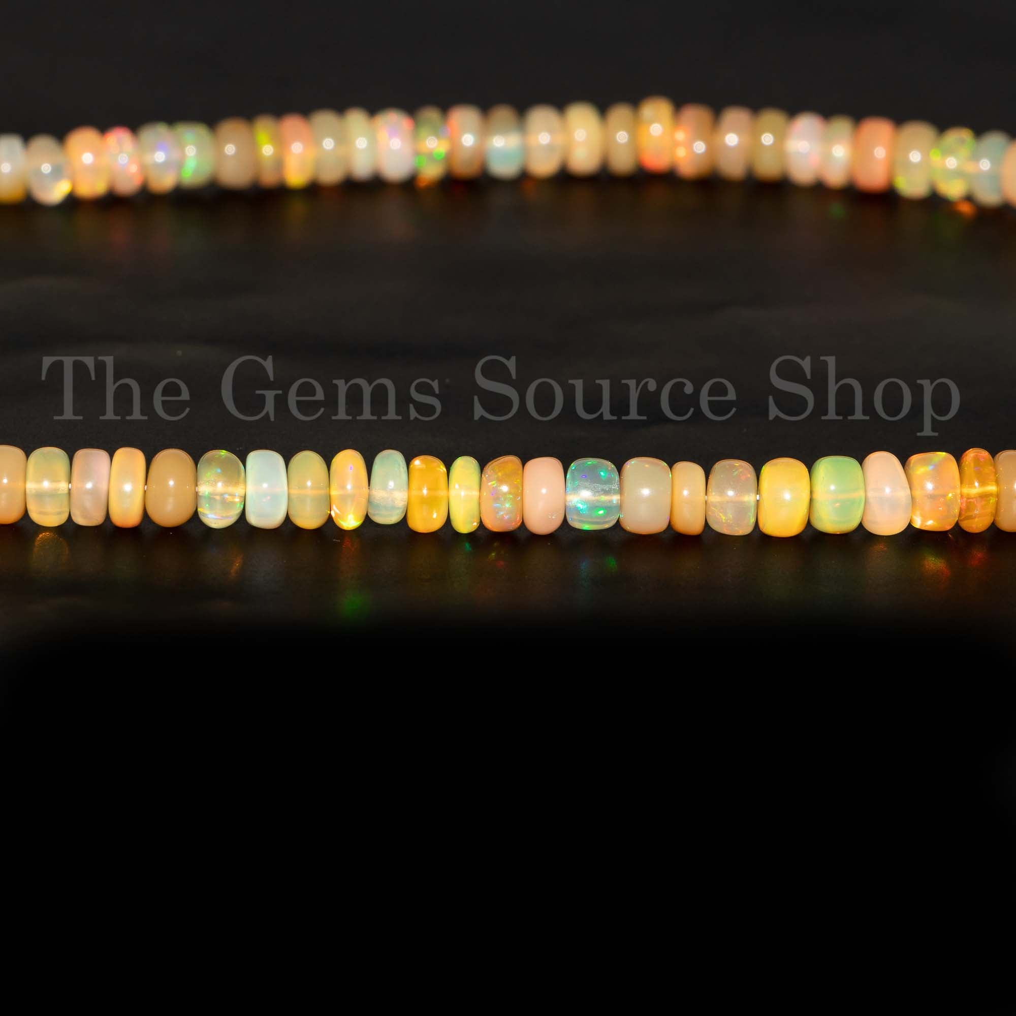 4.5-7.5mm Ethiopian Opal Beads, Ethiopian Opal Smooth Beads, Ethiopian Opal Rondelle Shape Beads, Fire Opal Beads, Plain Opal Beads