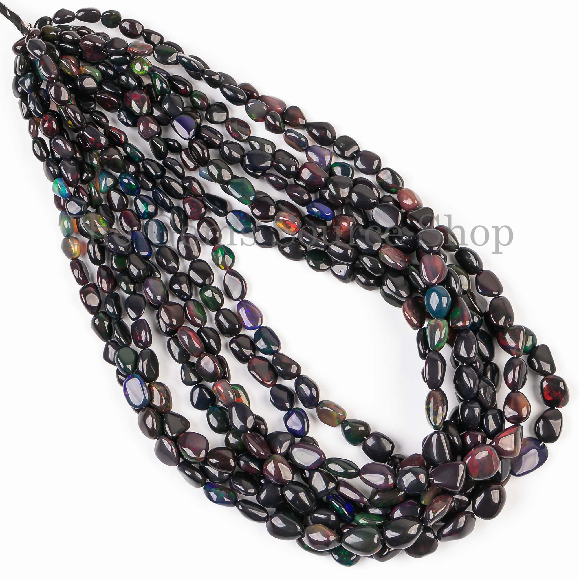 Black Ethiopian Opal Beads, Black Opal Nuggets, Opal Smooth Nugget Beads, Plain Opal Beads