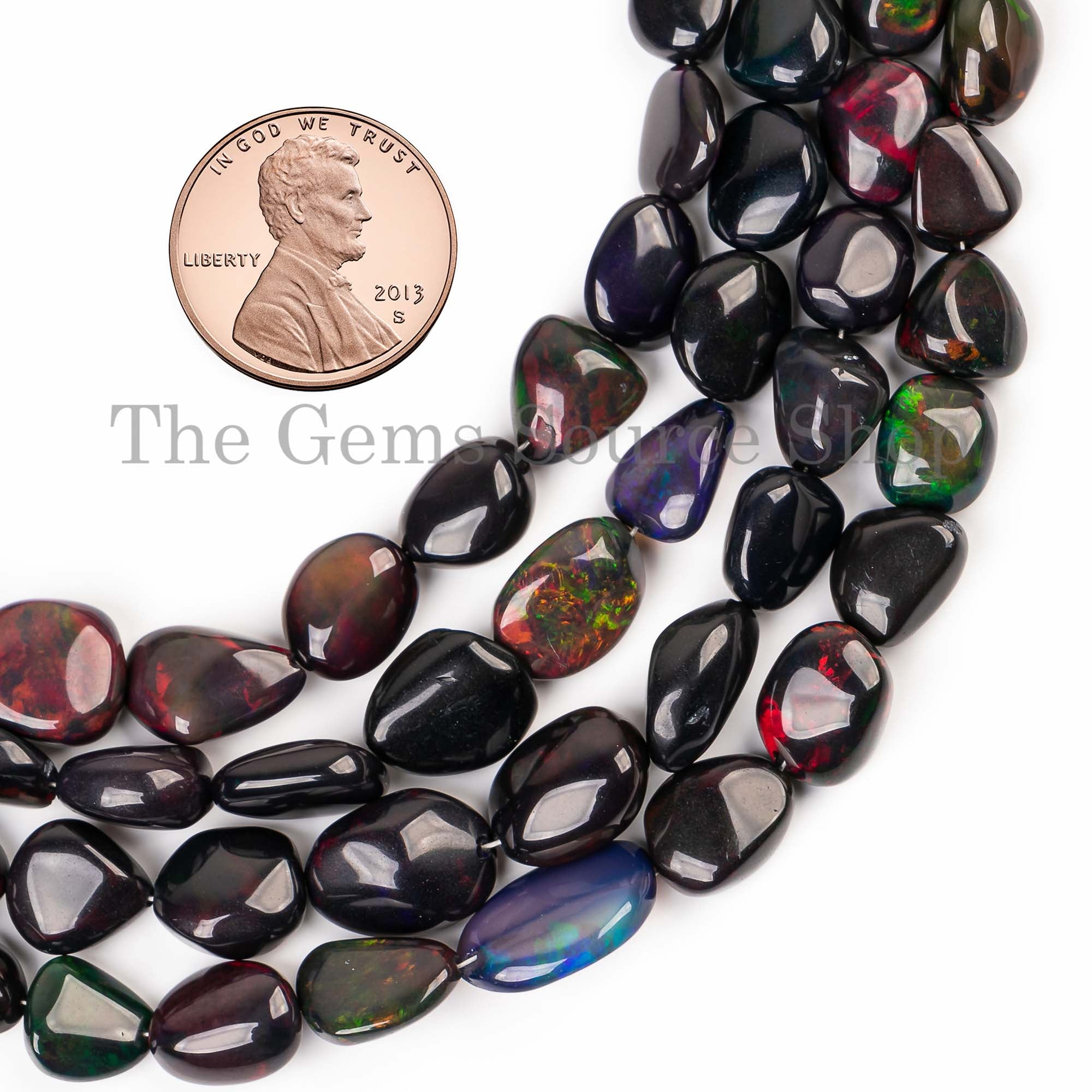 Black Ethiopian Opal Smooth Nuggets Gemstone Beads Strand for Jewelry 5x6.5-8.5x11mm-16"