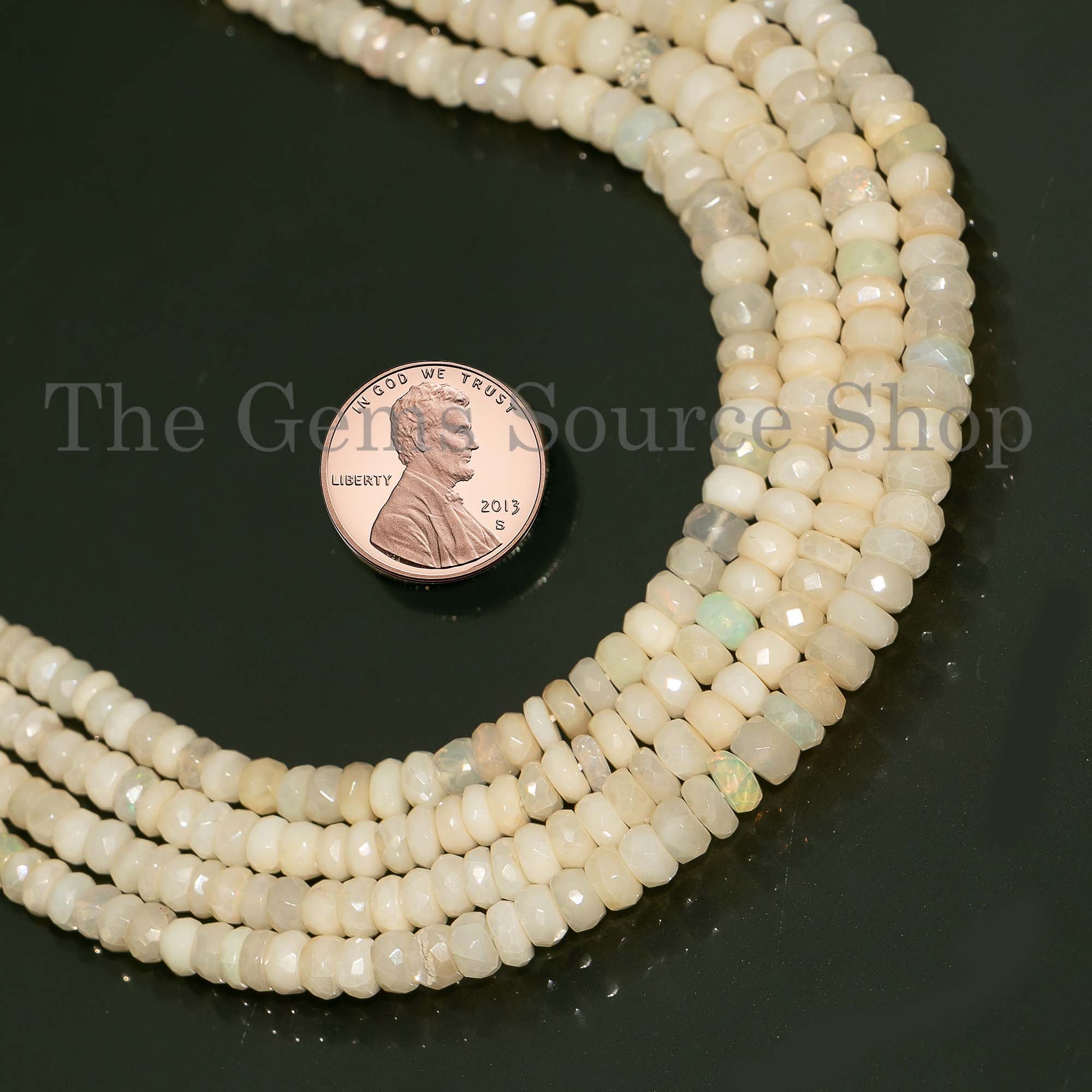 White Ethiopian Opal Faceted Rondelle Beads, 3.5-6mm Ethiopian Opal Beads, White Ethiopian Opal Rondelle, Fire Opal Faceted Beads