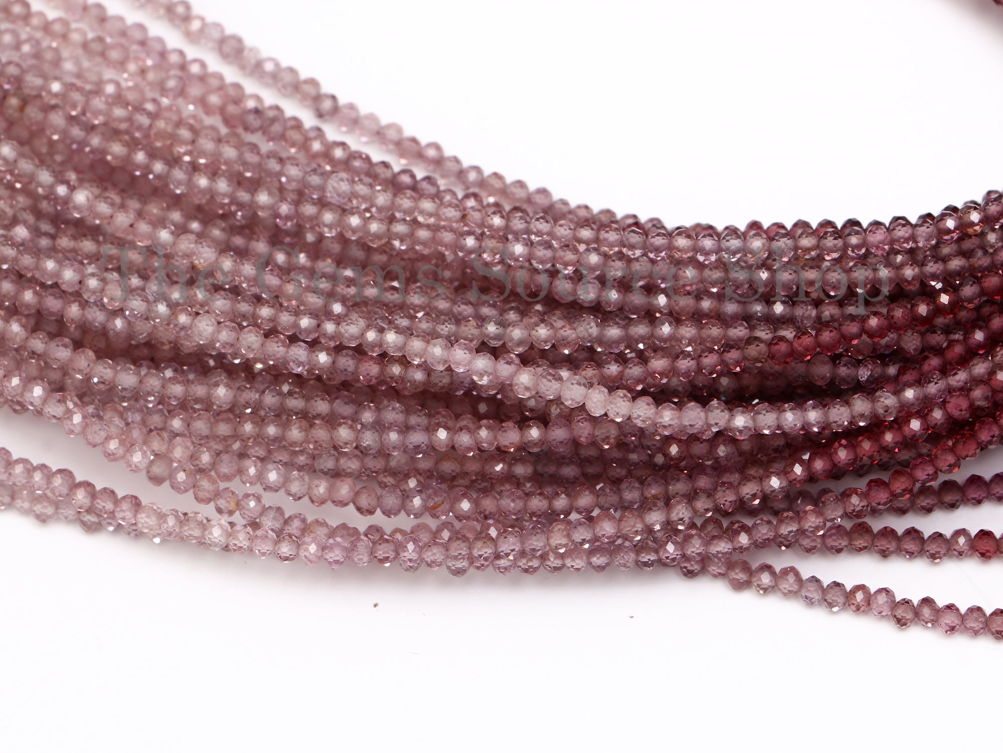 Shaded Light Pink Spinel Faceted Rondelle Beads, Spinel Rondelle Beads, Spinel Faceted Beads, Spinel Beads, Faceted Beads, Micro Tiny Beads