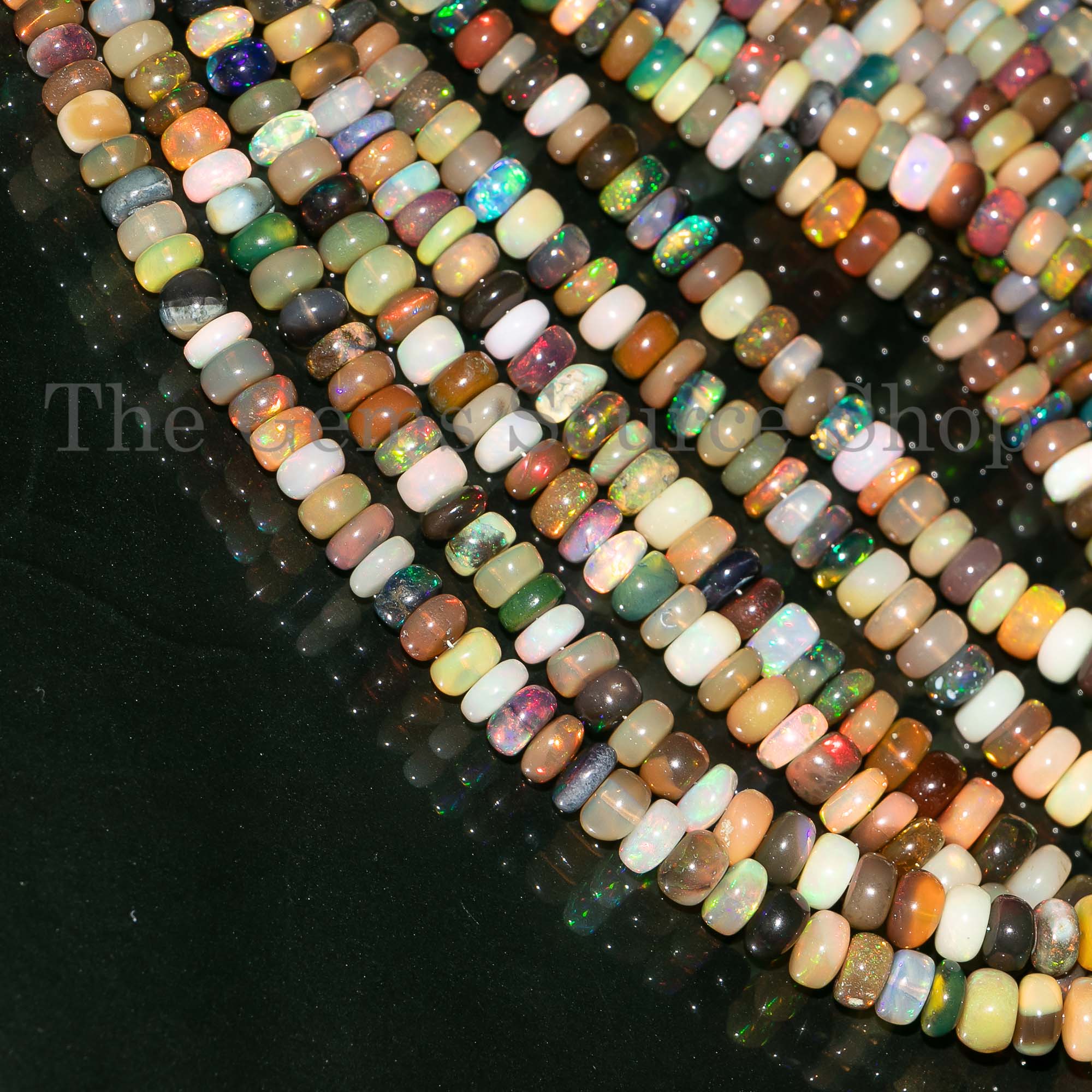Disco Opal Smooth Rondelle, 6-8mm Disco Opal Plain Beads, Disco Opal Beads, Opal Smooth Rondelle, Opal Rondelle Beads