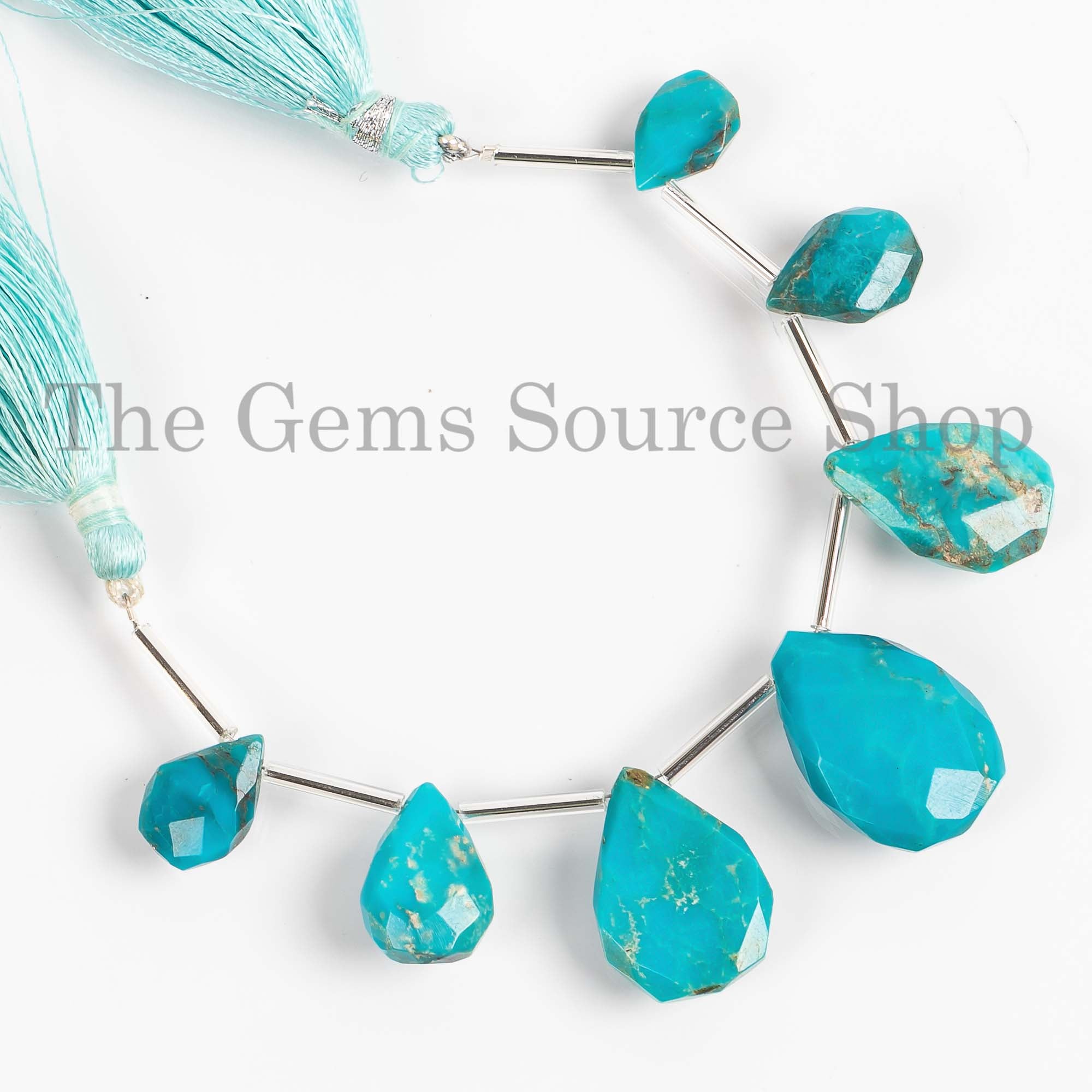 8x12-15x21mm Arizona Turquoise Pear Shape Beads, Turquoise Pear Briolette, Turquoise Faceted Beads, Turquoise Gemstone Jewelry, Beads Strand
