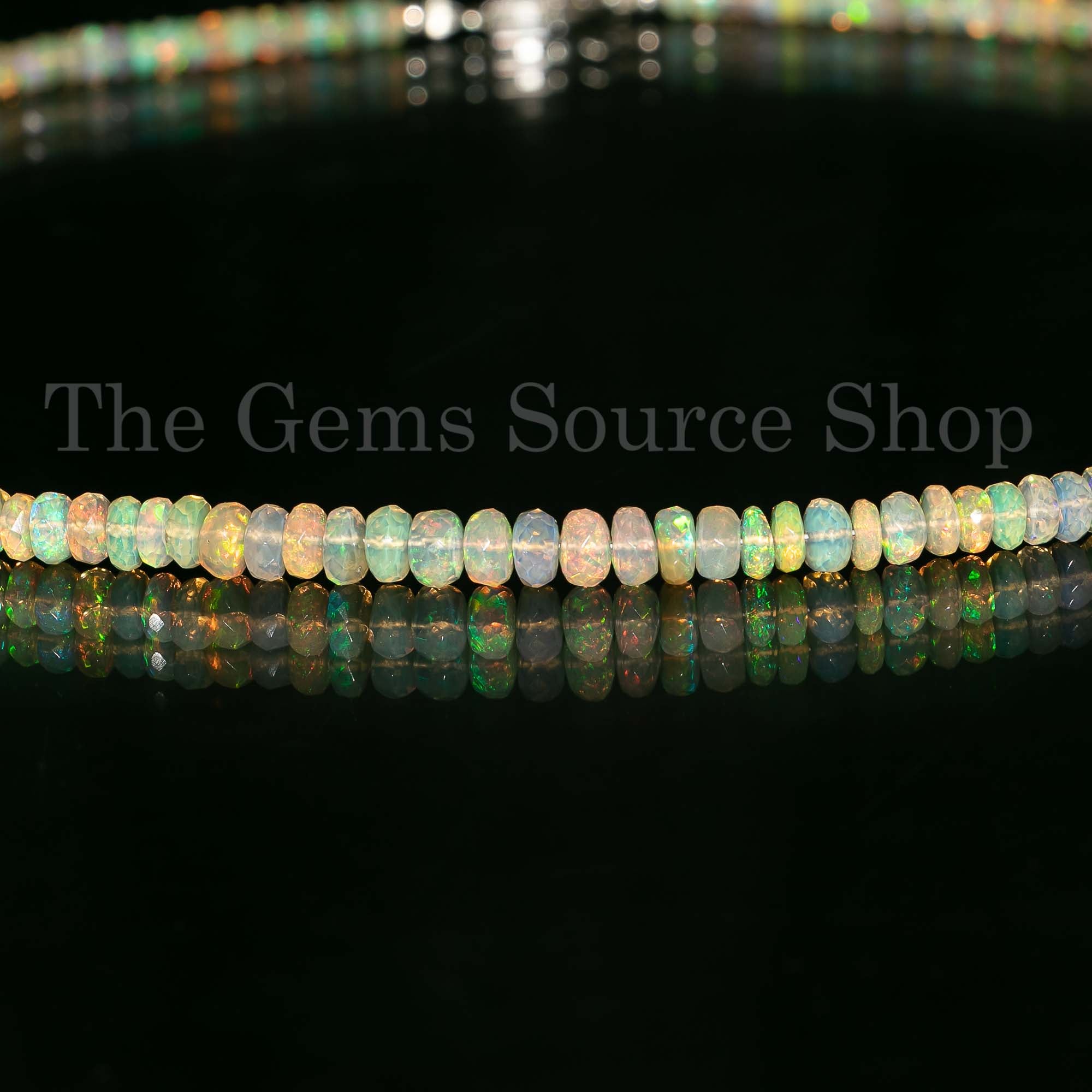 Ethiopian Opal Necklace, 3.5-5mm Opal Faceted Rondelle Rondelle, Opal Faceted Beads, Opal Beads, Ethiopian Opal Necklace, Opal Jewelry