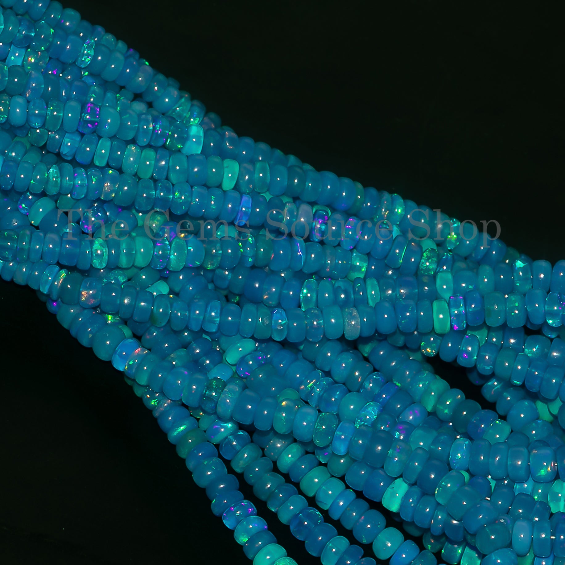 Paraiba Opal Beads, Opal Smooth Rondelle Beads
