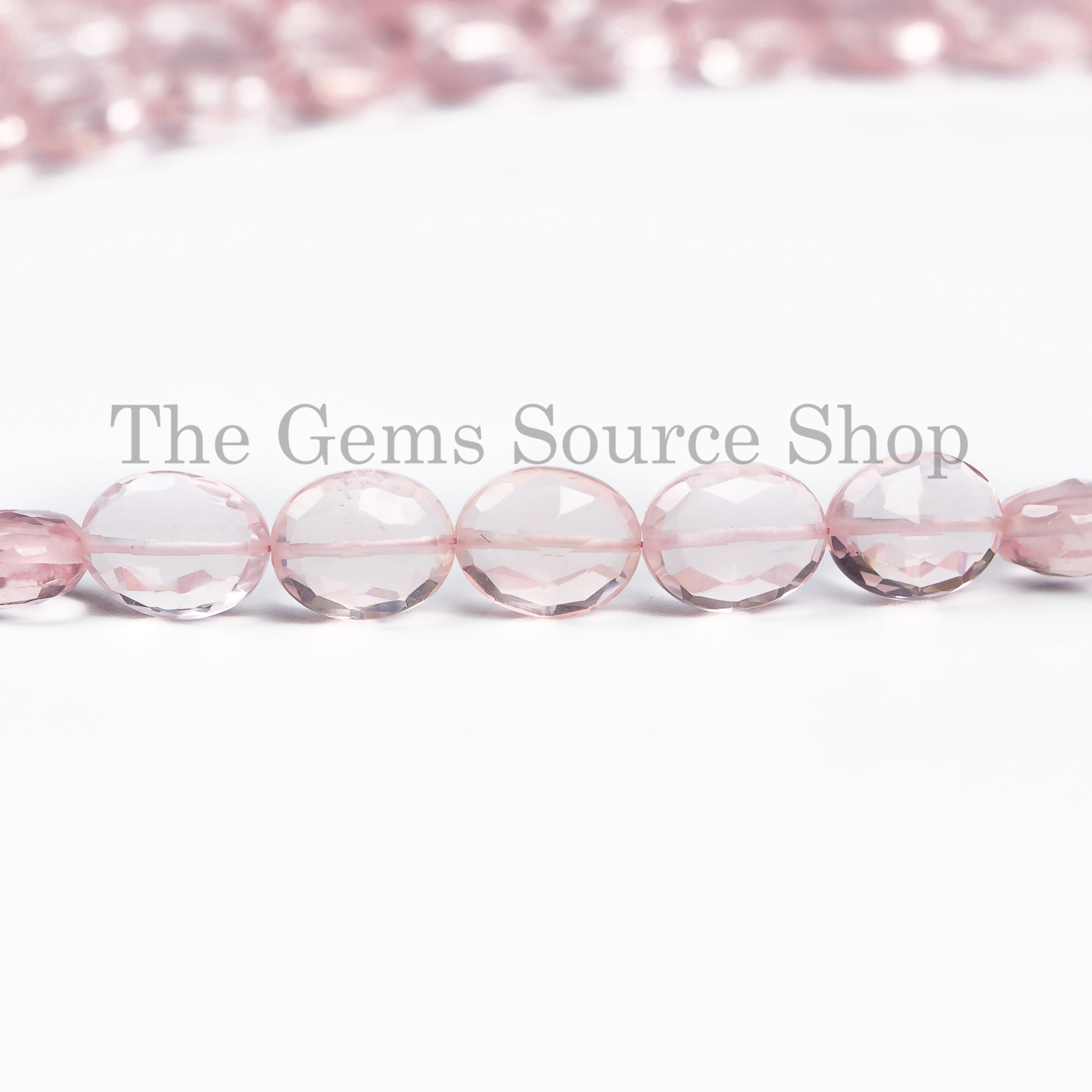 8x9.5-8.5x11mm Rose Quartz Faceted Oval Shape Gemstone Beads, Jewelry Making Side Drilled Gemstone Beads