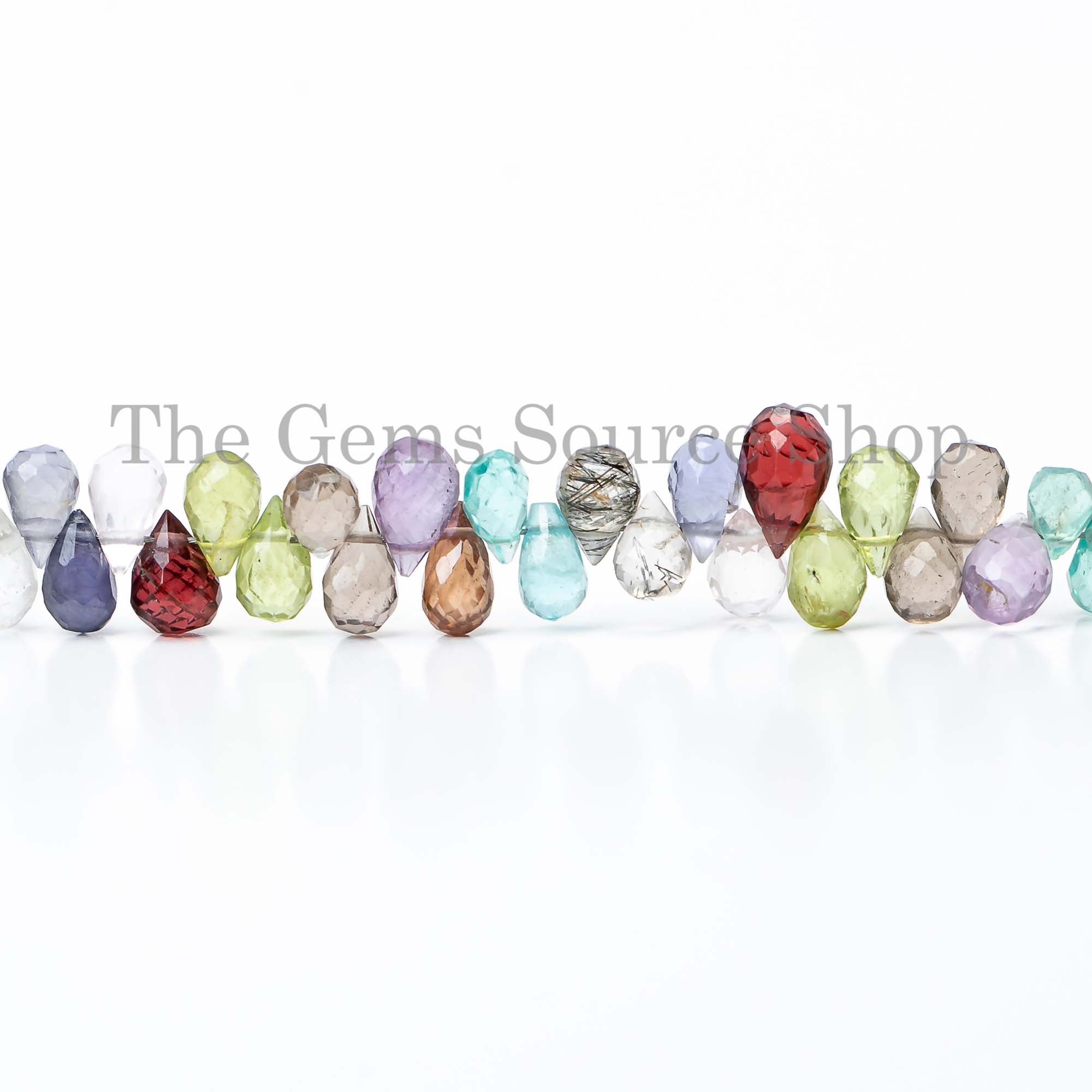 Multi Gemstone Faceted Tear Drop Briolette, Multi Gemstone Faceted Beads, Disco Gemstone Drop Beads,