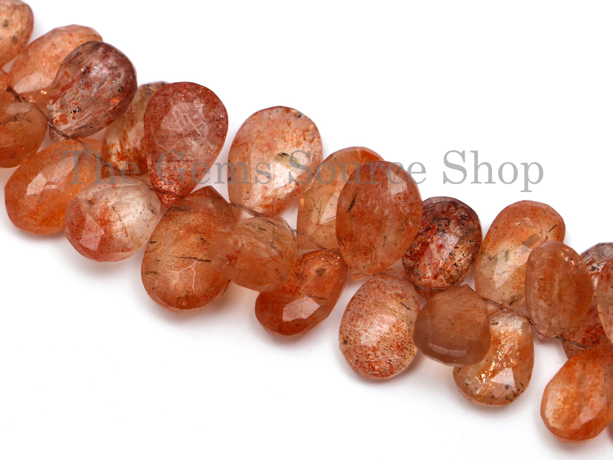 Natural Sunstone Beads,Sunstone Faceted Beads, Sunstone Pear Shape Beads, Wholesale Beads