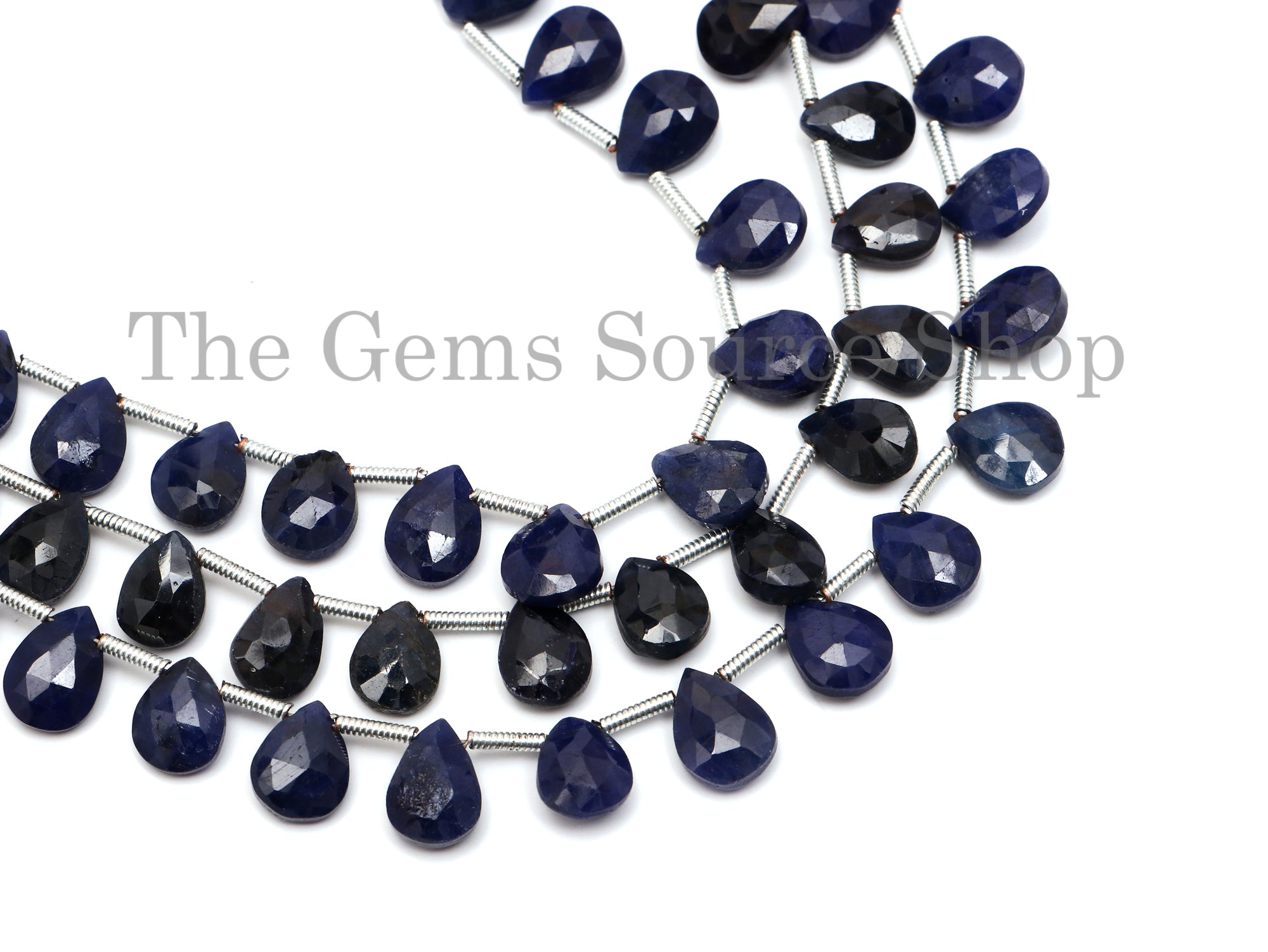 Blue Sapphire Beads, Sapphire Pear Shape Beads, Sapphire Faceted Beads, Sapphire Gemstone Beads