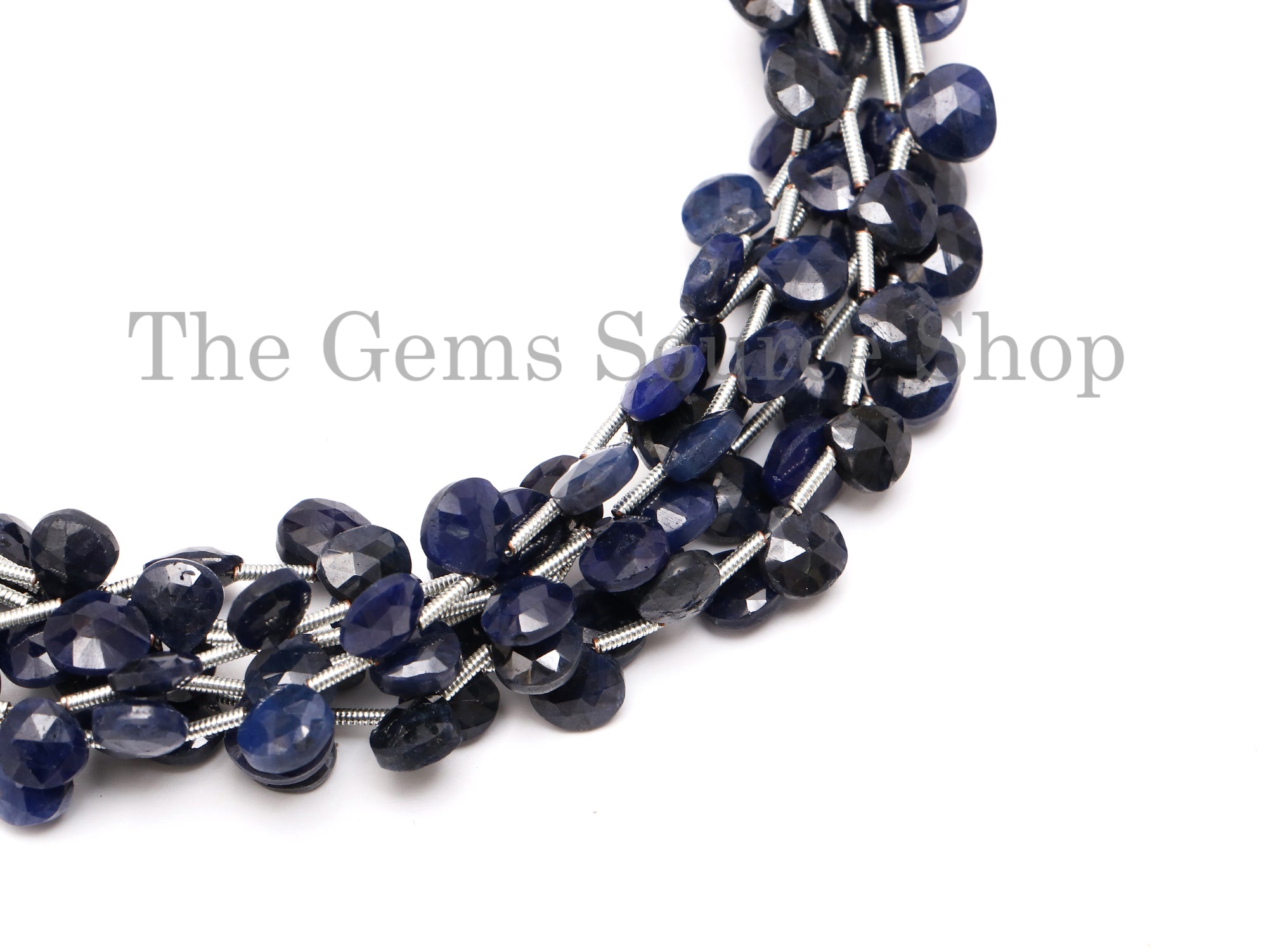 Blue Sapphire Beads, Sapphire Heart Shape Beads, Sapphire Faceted Beads, Sapphire Gemstone Beads
