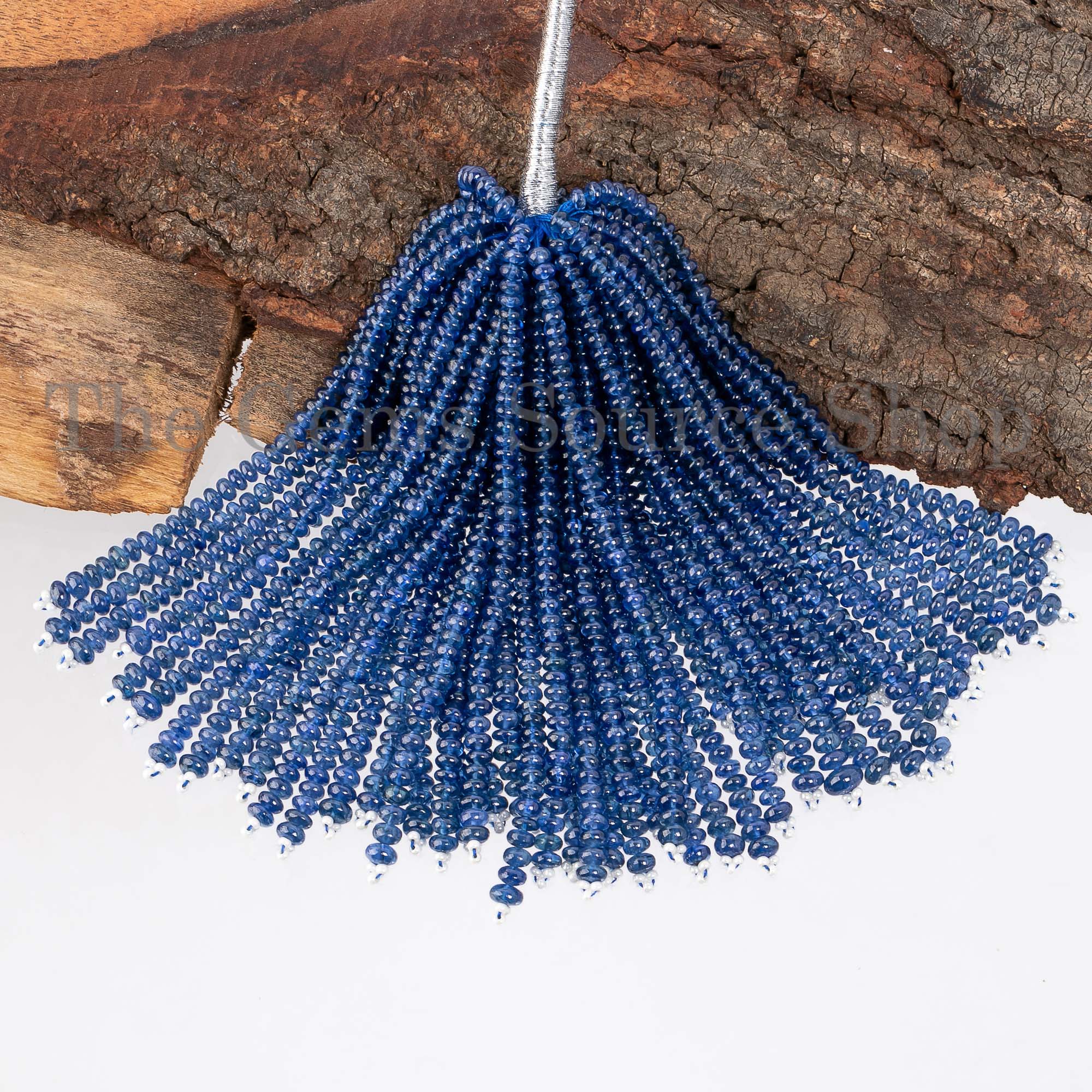 Natural Burmese Blue Sapphire Beads, Blue Sapphire Smooth Beads, Blue Sapphire Rondelle Beads