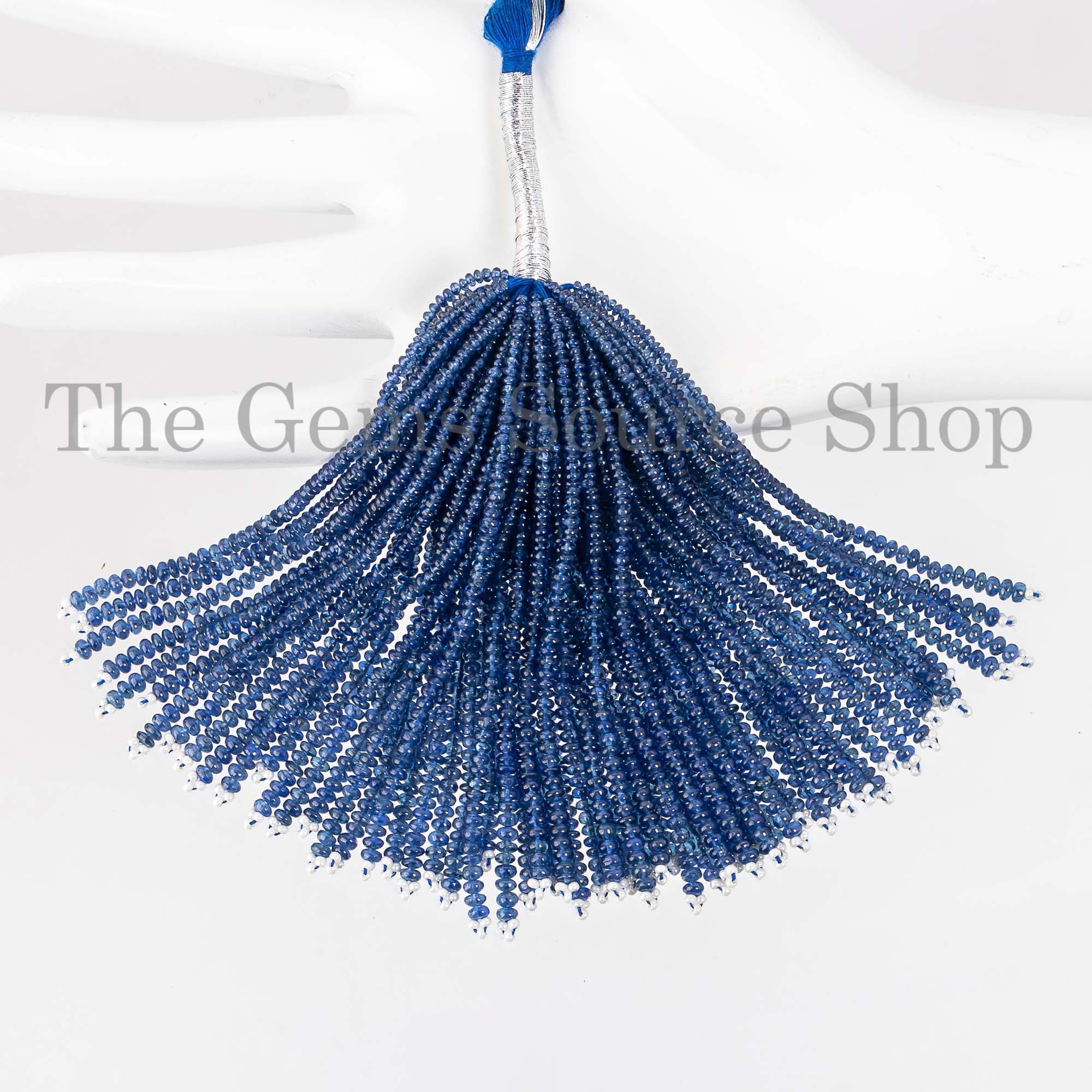 Natural Burmese Blue Sapphire Beads, Blue Sapphire Smooth Rondelle Beads, Plain Blue Sapphire Beads