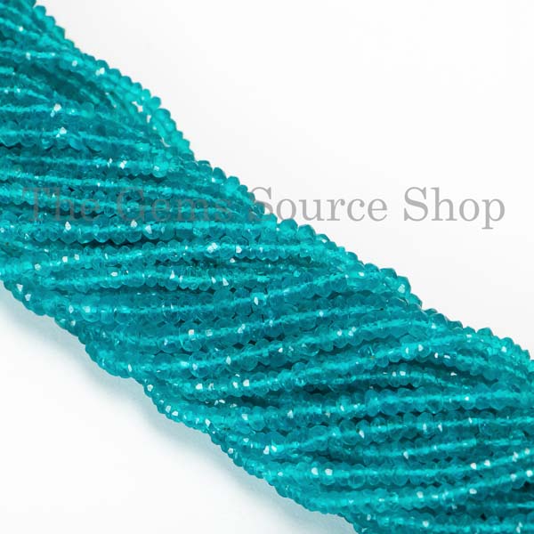 Neon Apatite Faceted Rondelle Beads, Wholesale Beads, Rondelle Beads, Gemstone Beads