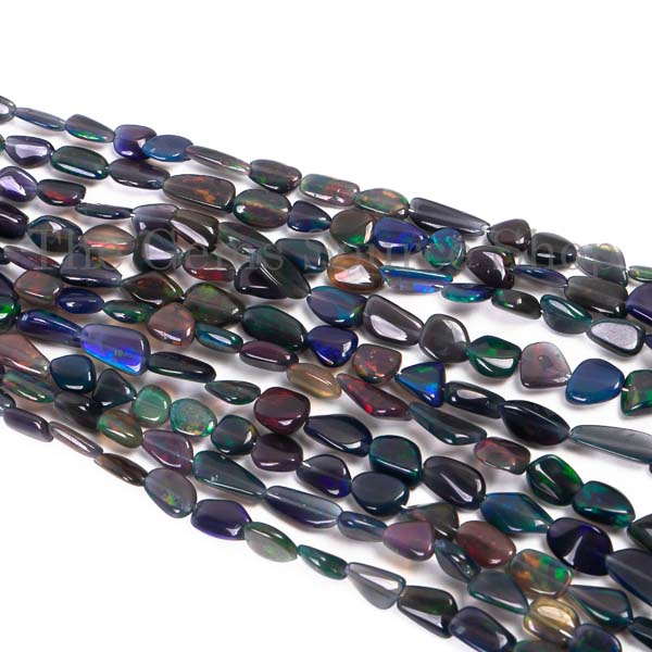 Natural Black Ethiopian Opal Beads, Smooth Nuggets Beads, Fancy Shape Beads, Opal Gemstone