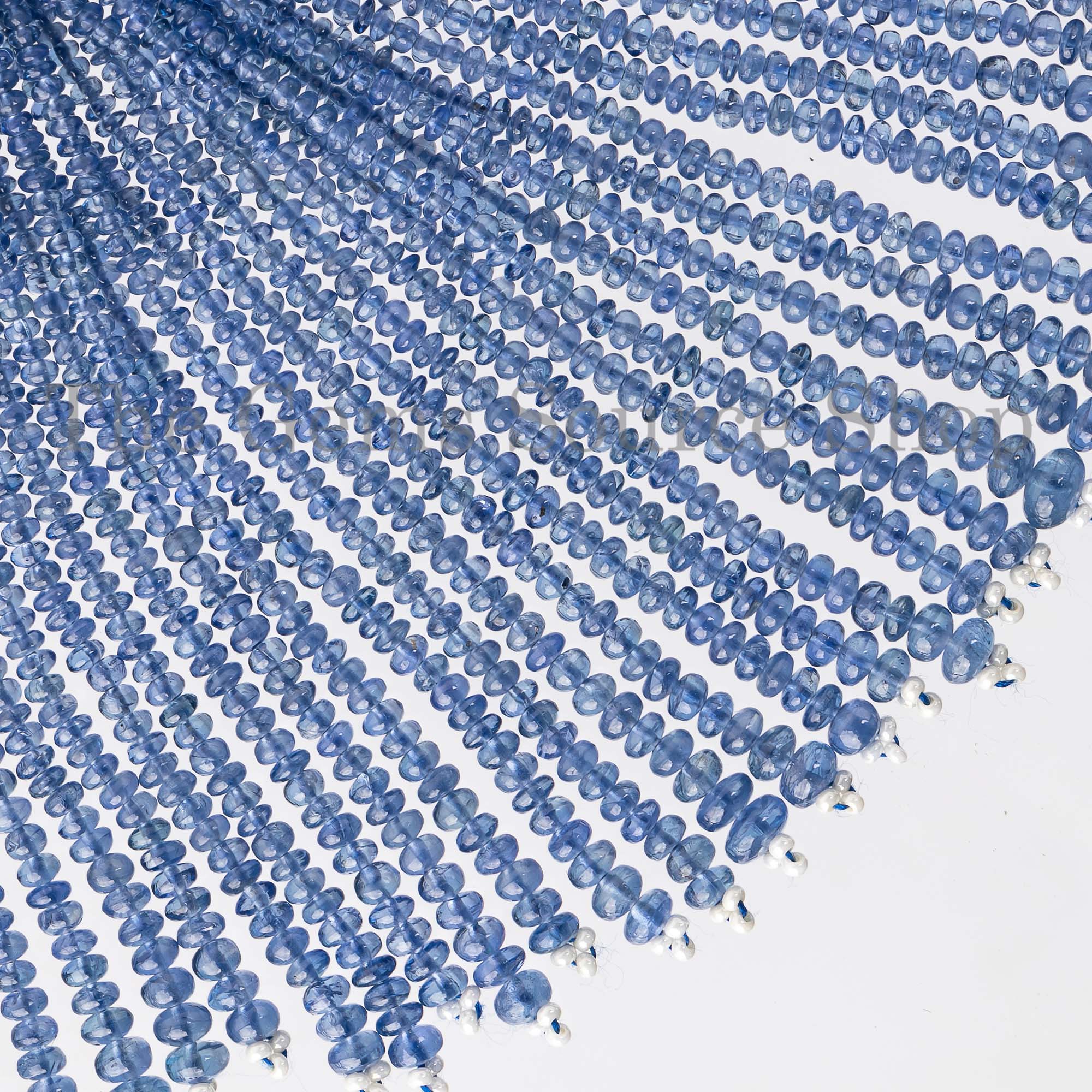 Natural Burmese Blue Sapphire Beads, Blue Sapphire Smooth Rondelle Beads, Wholesale Gemstone Beads