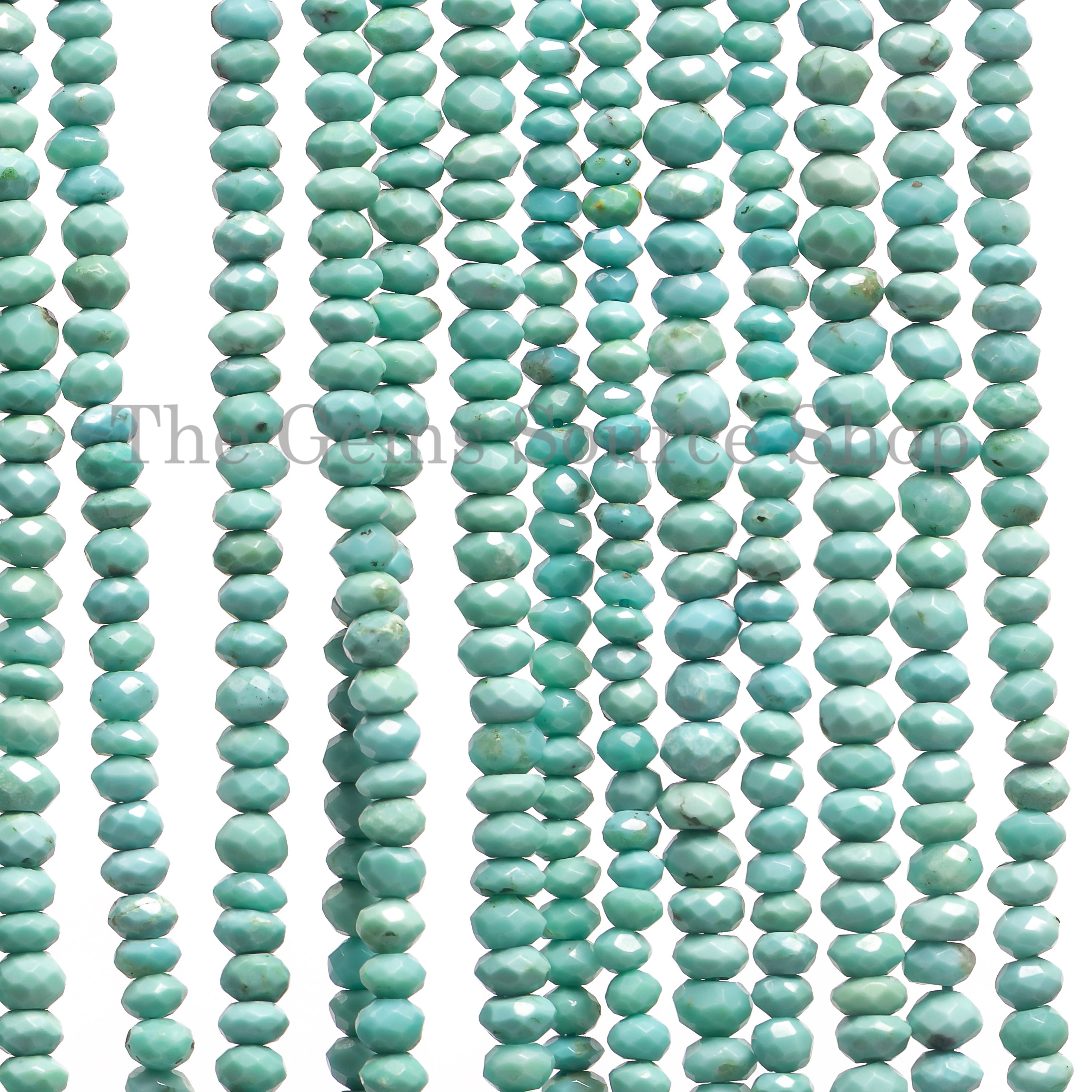 3.25-4mm Turquoise Faceted Rondelle Shape Beads TGS-4530