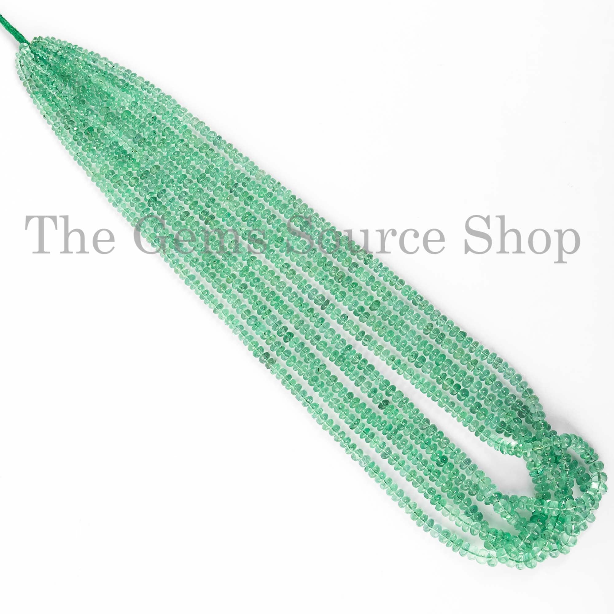 Colombian Emerald Beads, Emerald Smooth Beads, Emerald Rondelle Shape Beads, AAA Quality