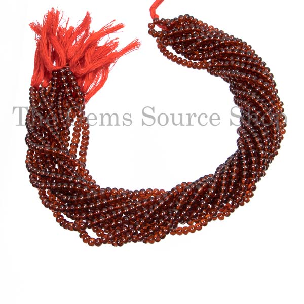 Natural Hessonite Garnet Smooth Rondelle Beads, Gemstone Rondelle Beads, Smooth Beads