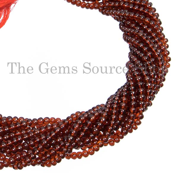 Natural Hessonite Garnet Smooth Rondelle Beads, Gemstone Rondelle Beads, Smooth Beads