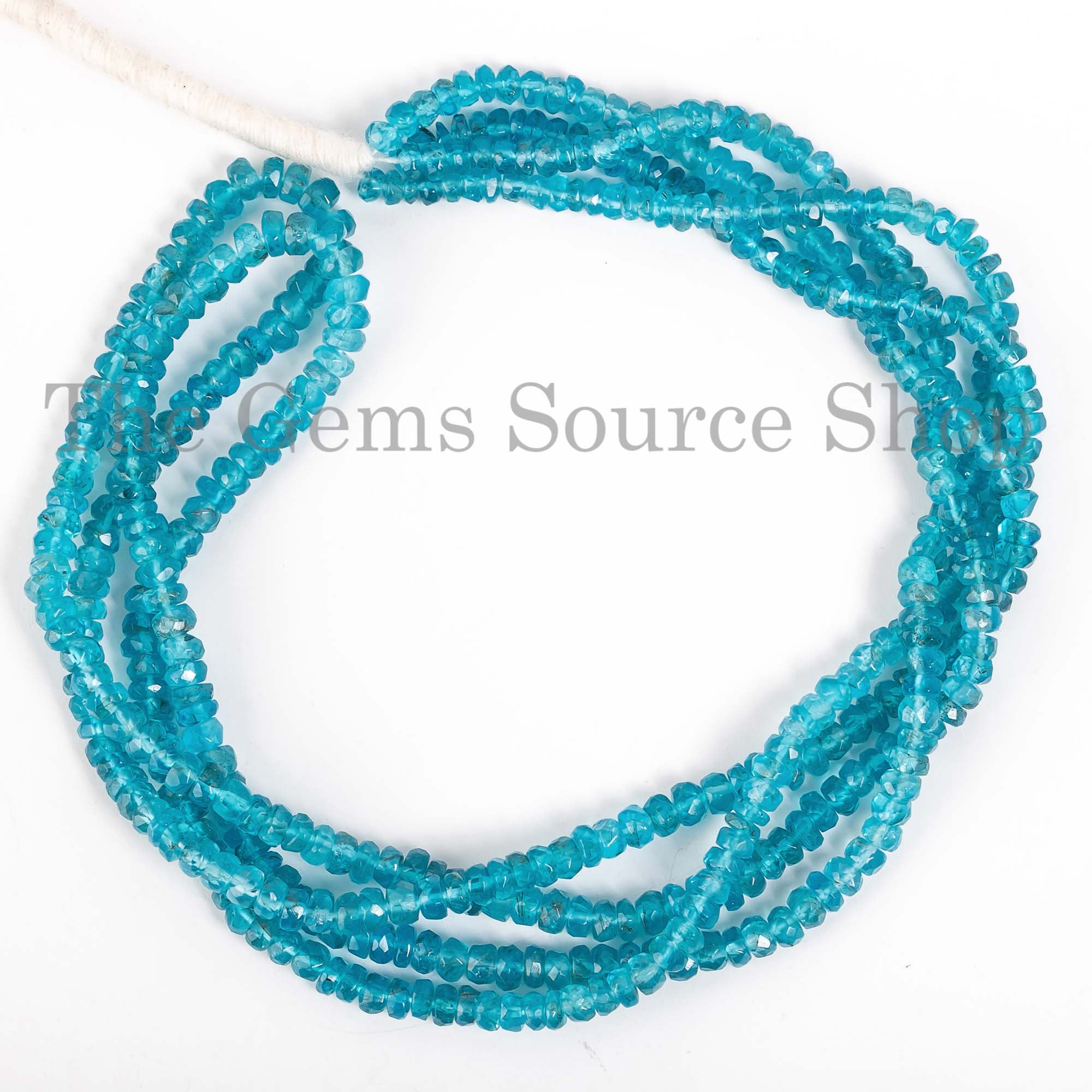 Neon Apatite Beads, Apatite Faceted Beads, Apatite Rondelle Shape Beads, Apatite Gemstone Beads