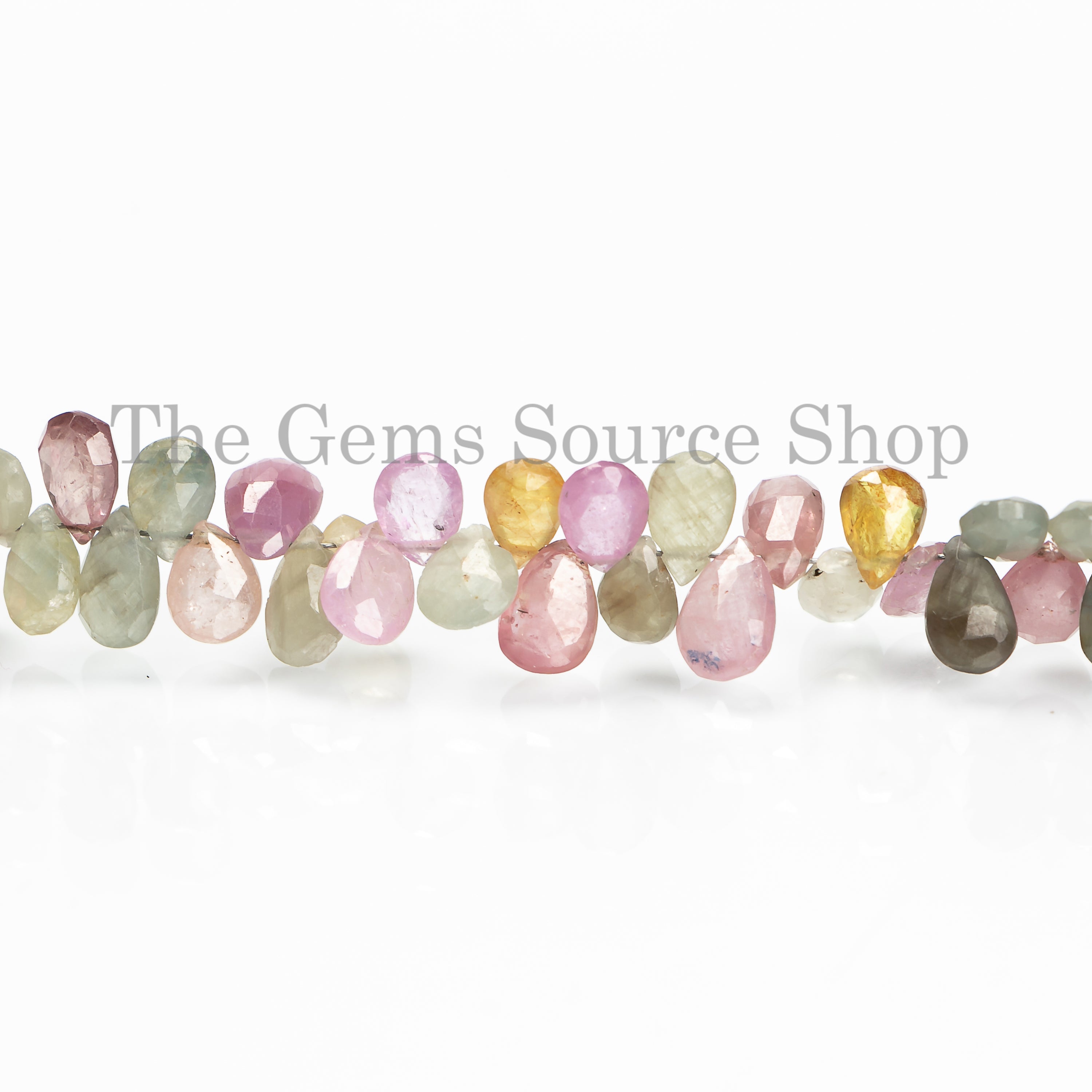4.5x7-5x9mm Disco Sapphire Faceted Pear Shape Gemstone Beads