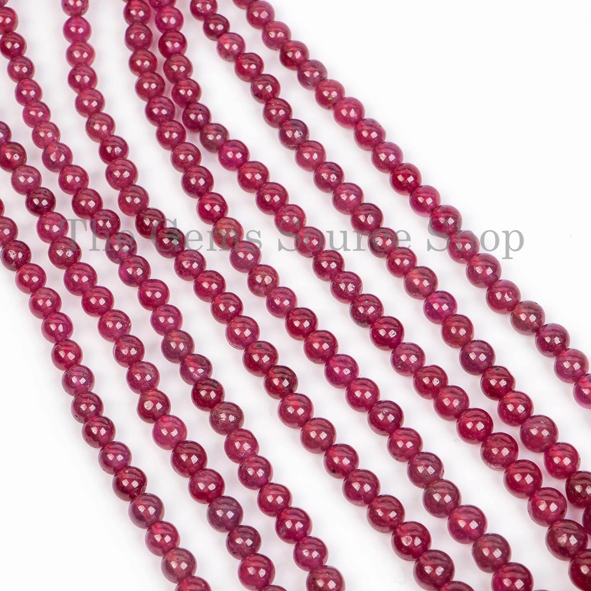 Natural Ruby Smooth Round Shape Beads, Plain Ruby Gemstone Beads, Wholesale Beads