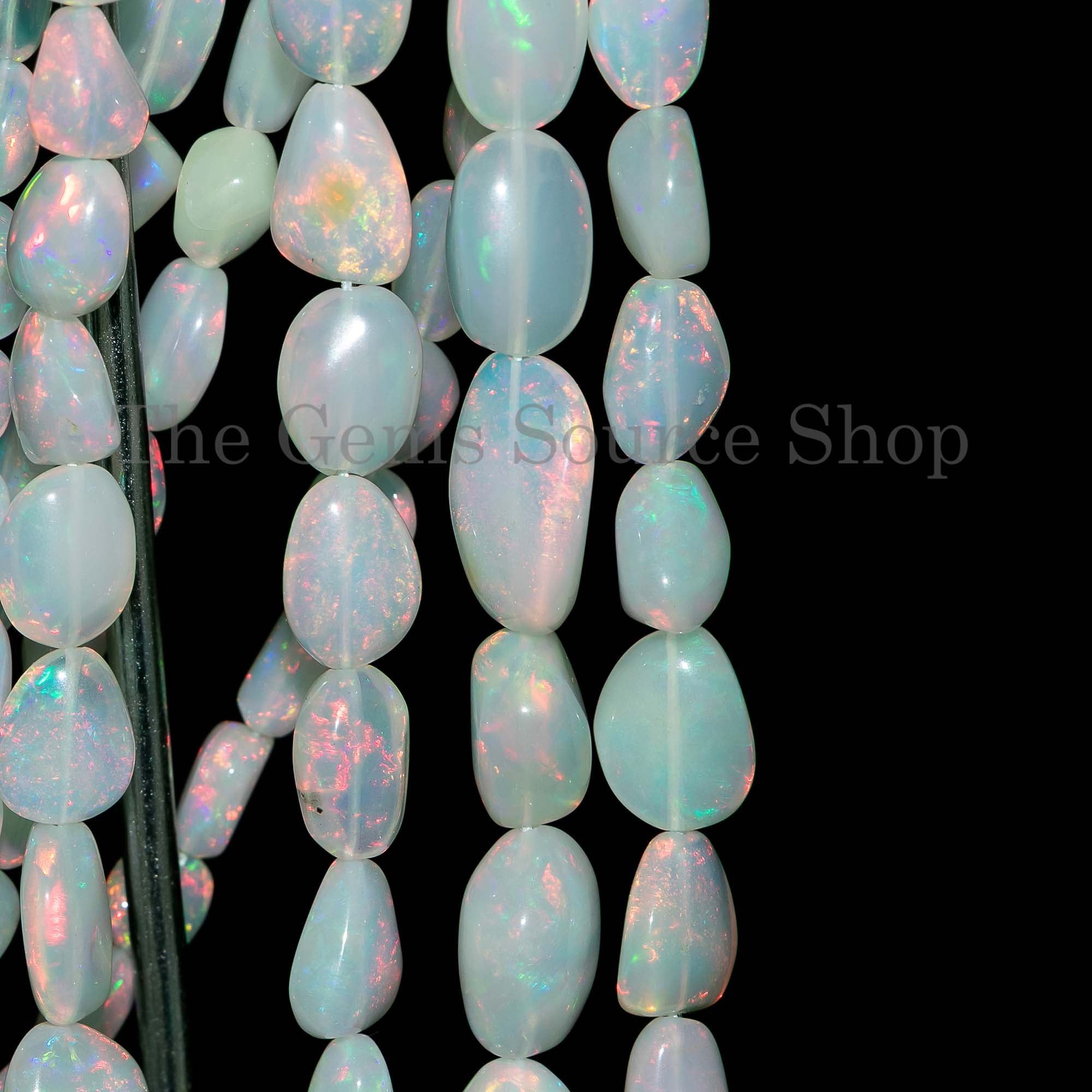 Natural Ethiopian Opal Plain Nugget Beads, Multi Fire Ethiopian Opal Beads, Fiery Ethiopian Opal Beads