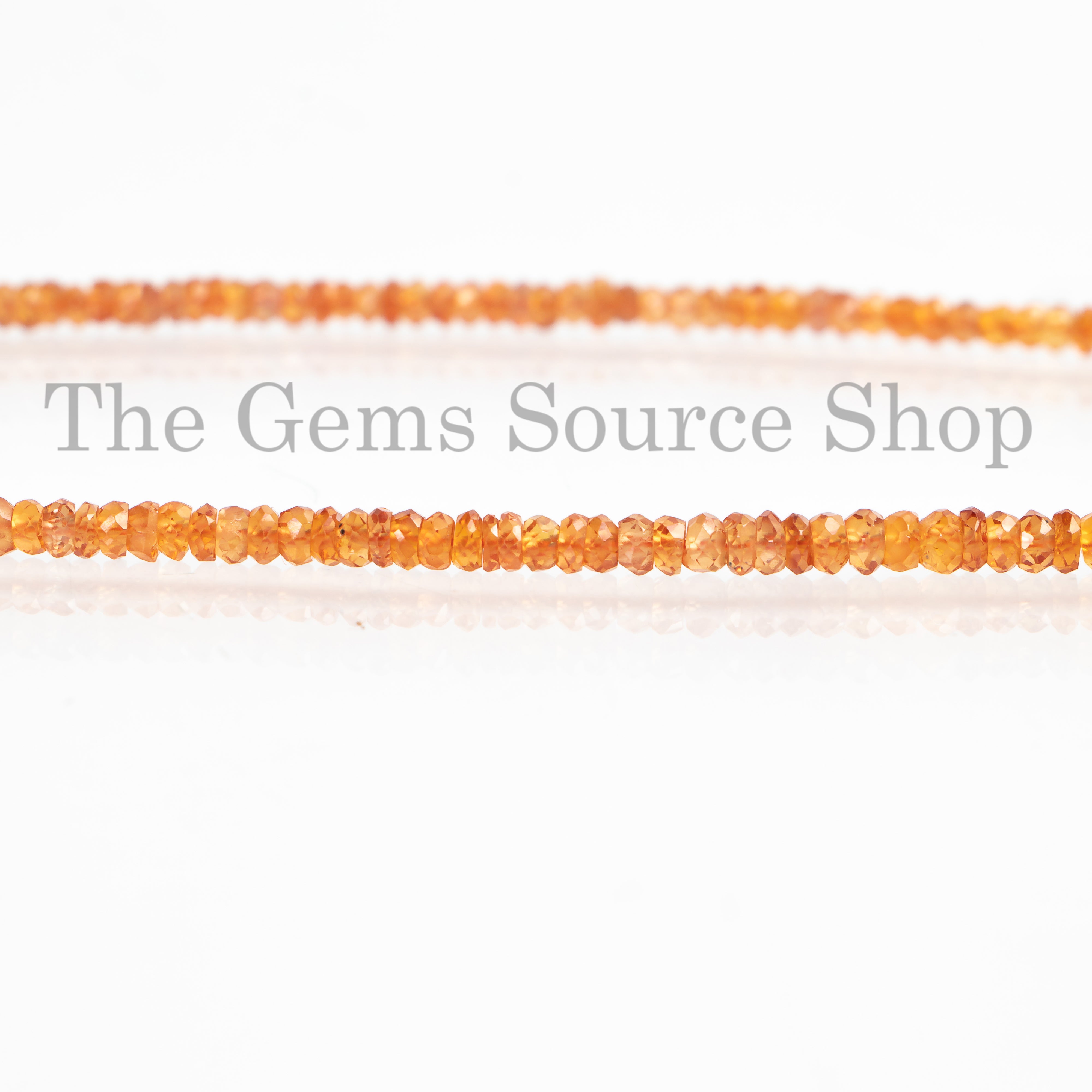 Top Quality Orange Sapphire Gemstone Beads, Sapphire Faceted Rondelle Beads