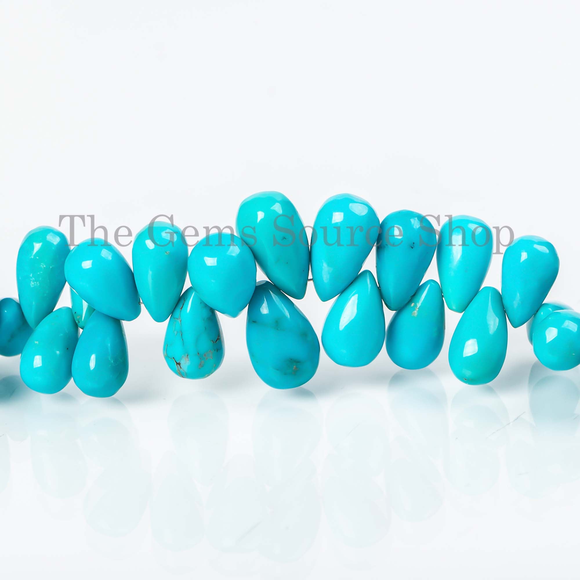 Natural Turquoise Drop Beads, Sleeping Beauty Turquoise Beads, 6x9.50-9x15mm Turquoise Smooth Tear Drop Briolette, Sleeping Beauty Turquoise