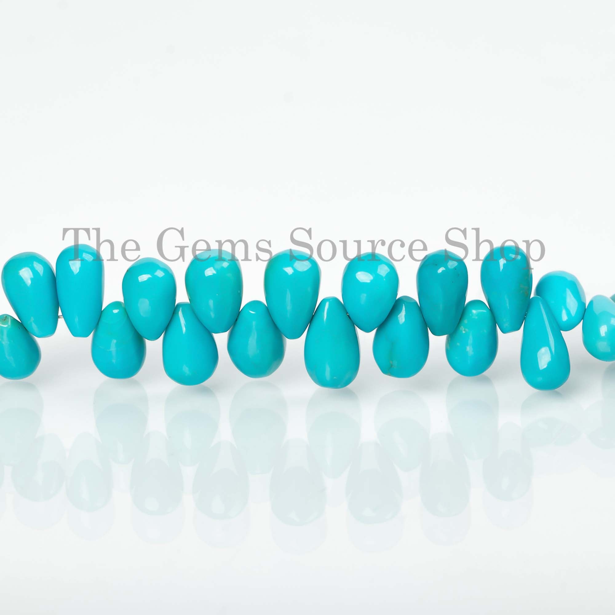Sleeping Beauty Turquoise Smooth Drop Beads, 4x7-5.5x10mm Sleeping Beauty Turquoise Beads, Turquoise Smooth Tear Drop Briolette, Drop Beads