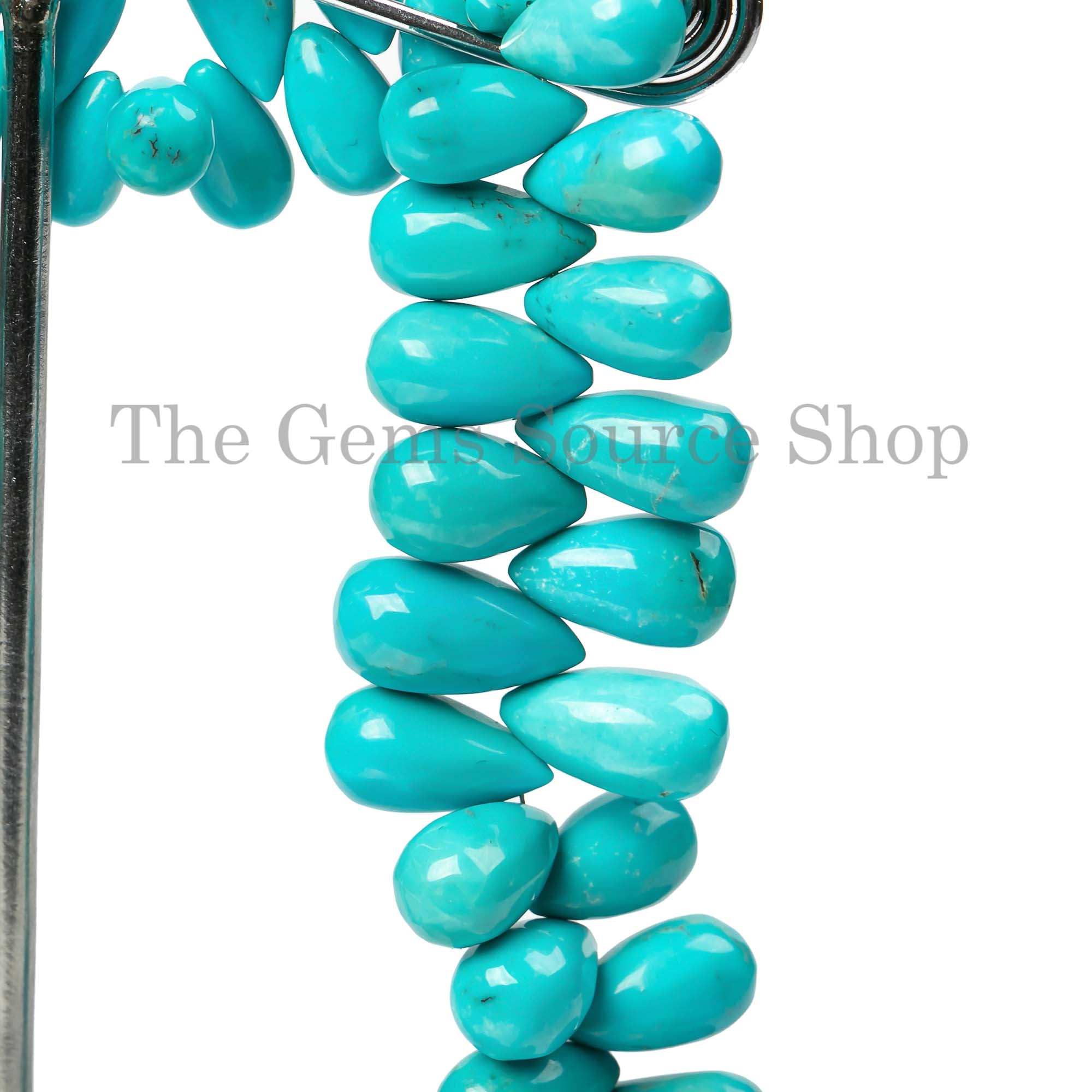 Sleeping Beauty Turquoise Smooth Beads, 4x7-9x15mm Turquoise Plain Drops Beads, Side Drill Turquoise Drops, Sleeping Beauty Turquoise Beads