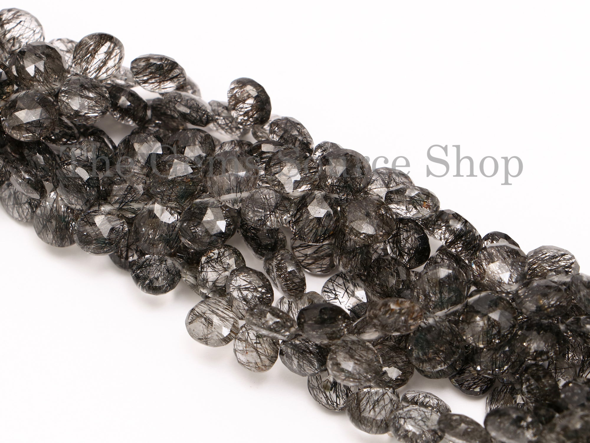 Black Rutile Beads, Rutile Faceted Beads, Rutile Heart Shape Beads, Rutile Gemstone Beads
