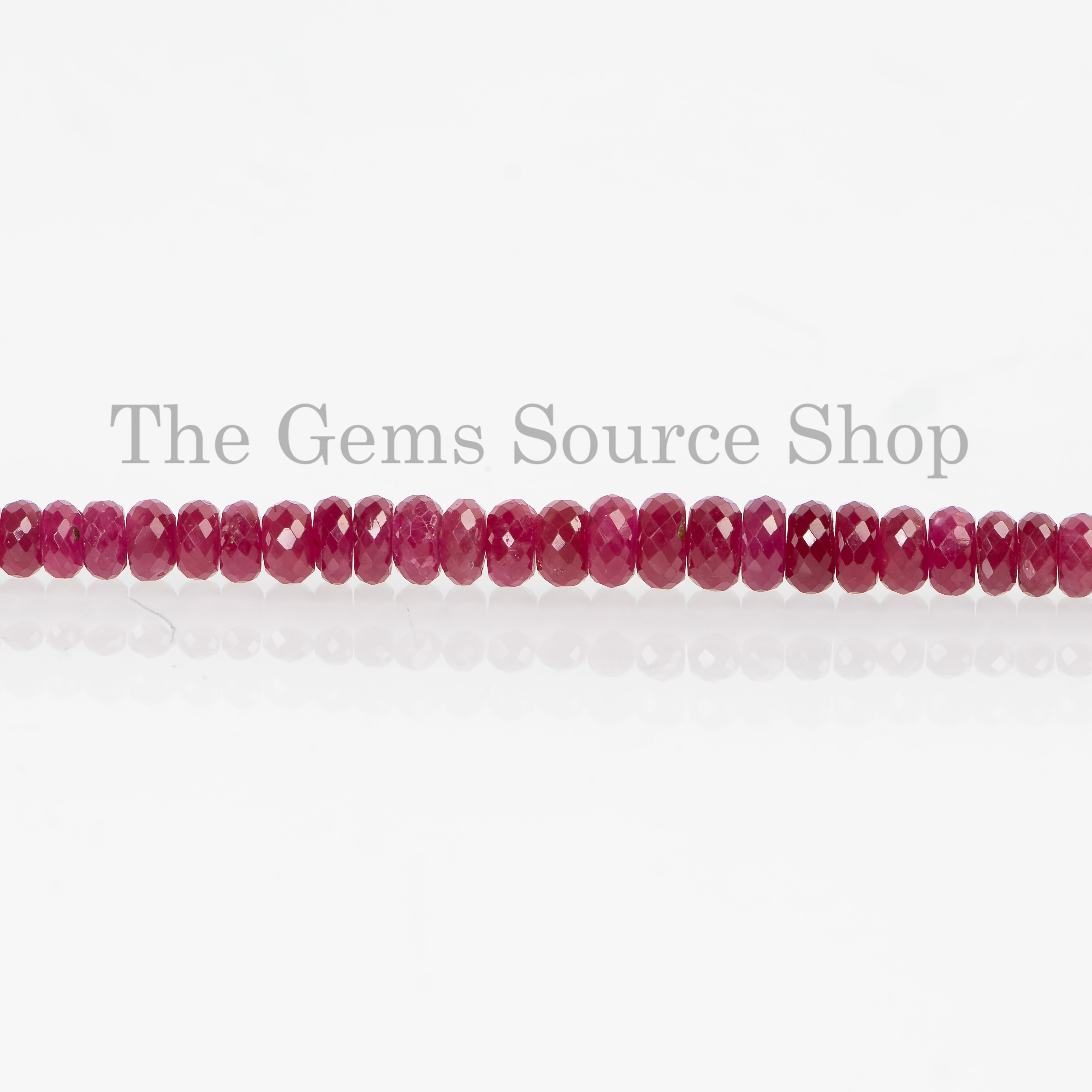 Top Quality Burma Ruby  Faceted Rondelle Necklace  TGS-4353