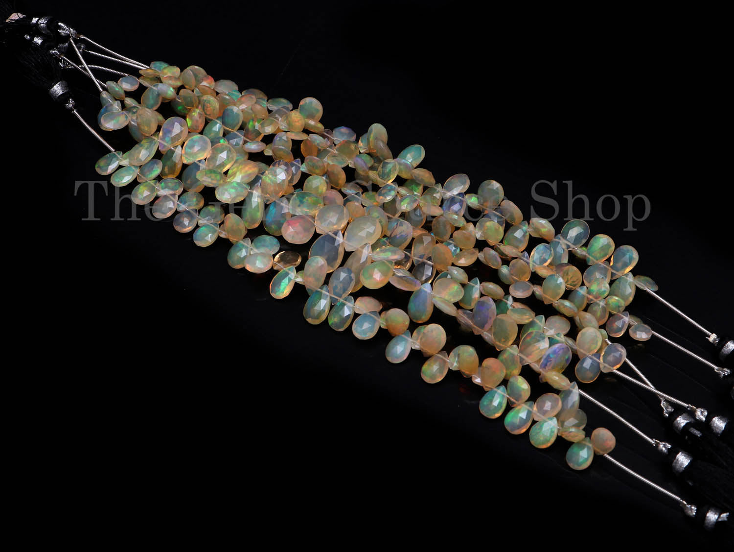 Natural Ethiopian Opal Gemstone Beads, Opal Faceted Pear Shape Beads
