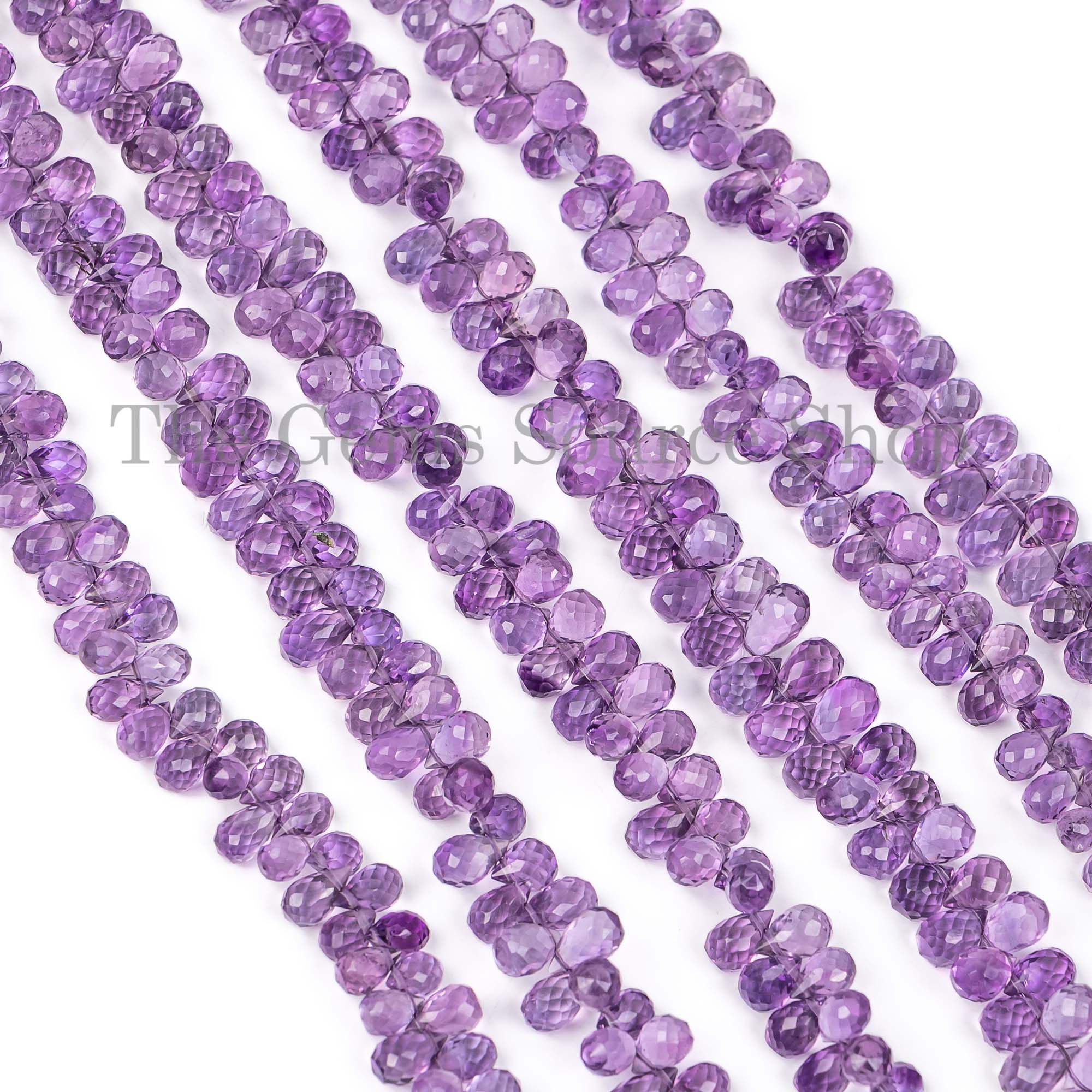 Natural Amethyst Beads, Amethyst Faceted Beads, Amethyst Drop Shape Beads, Wholesale Beads