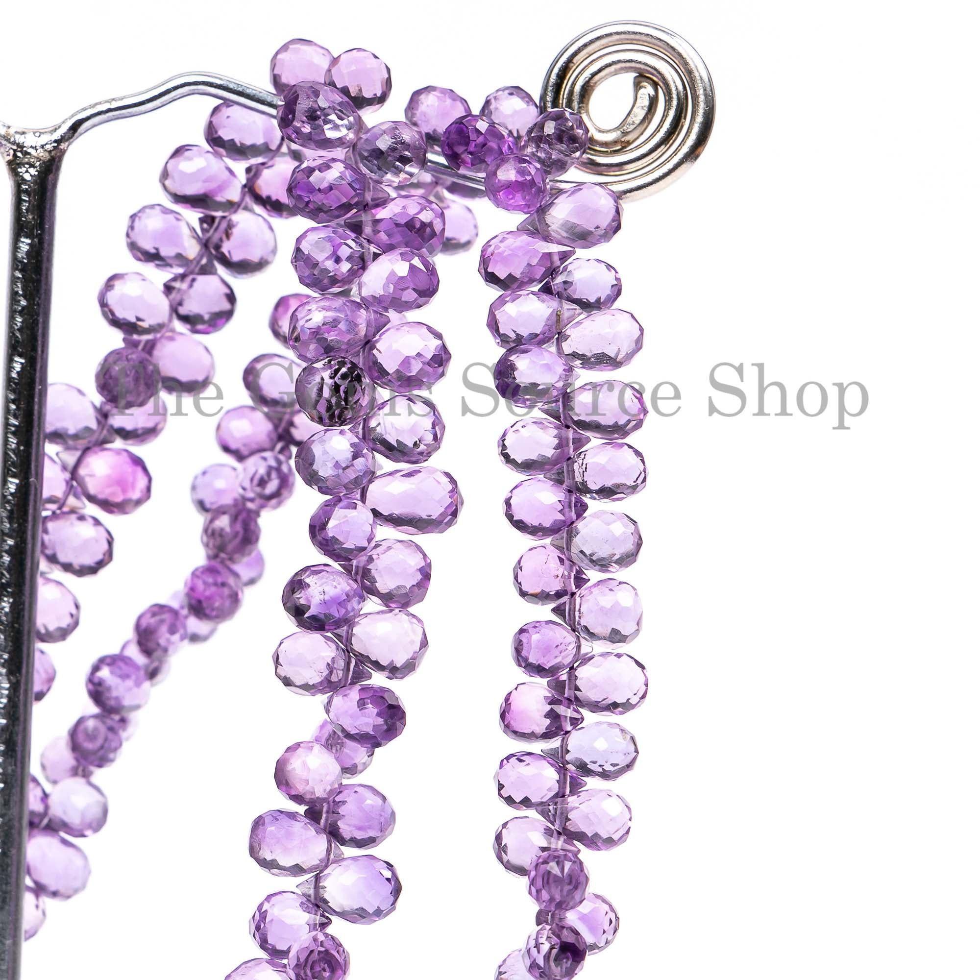 Natural Amethyst Beads, Amethyst Faceted Beads, Amethyst Drop Shape Beads, Wholesale Beads