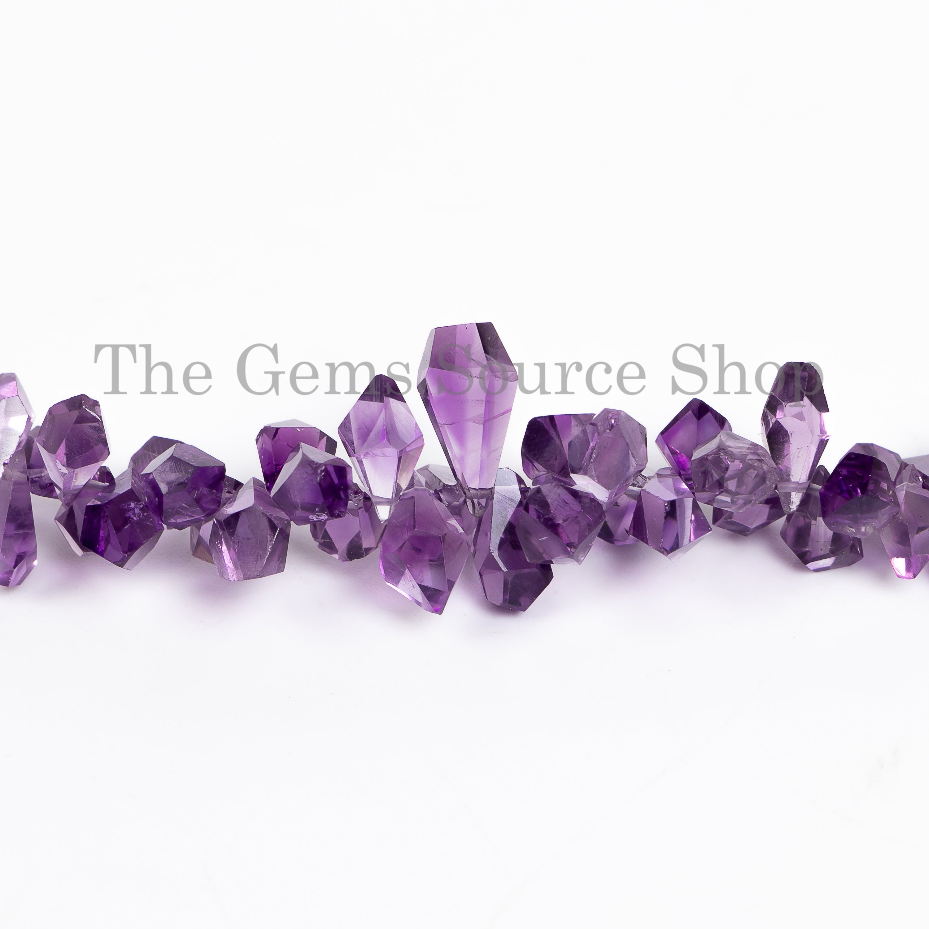 Amethyst Faceted Tumble Drops Gemstone Beads TGS-4921