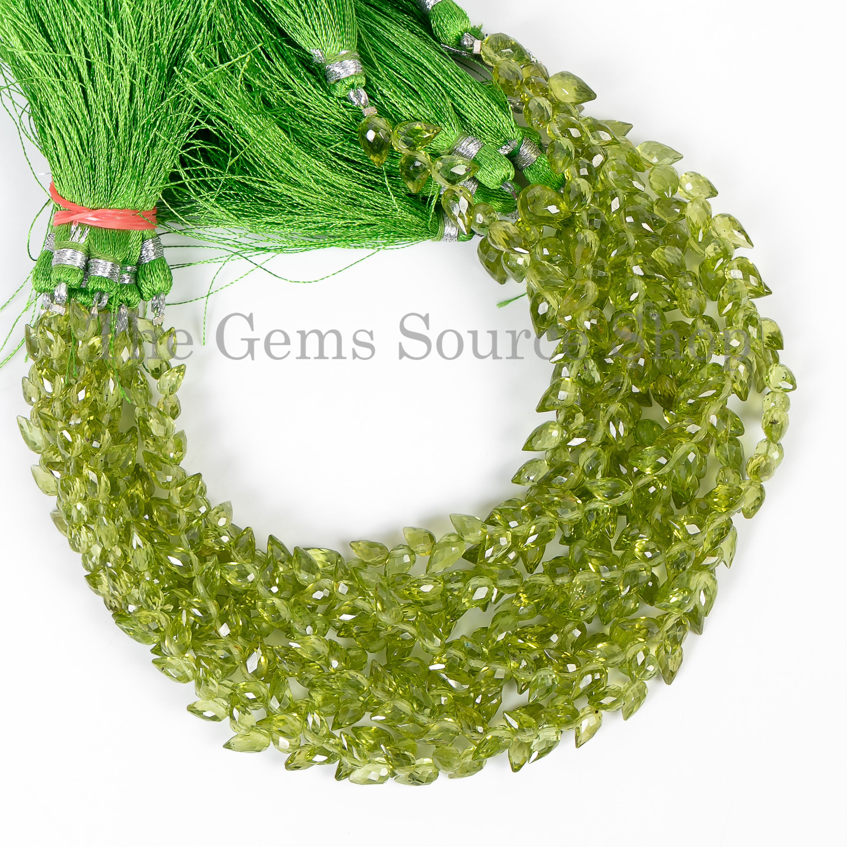 Natural Peridot Side Drill Drops,9x6-7x4 mm Faceted Beads TGS-4920