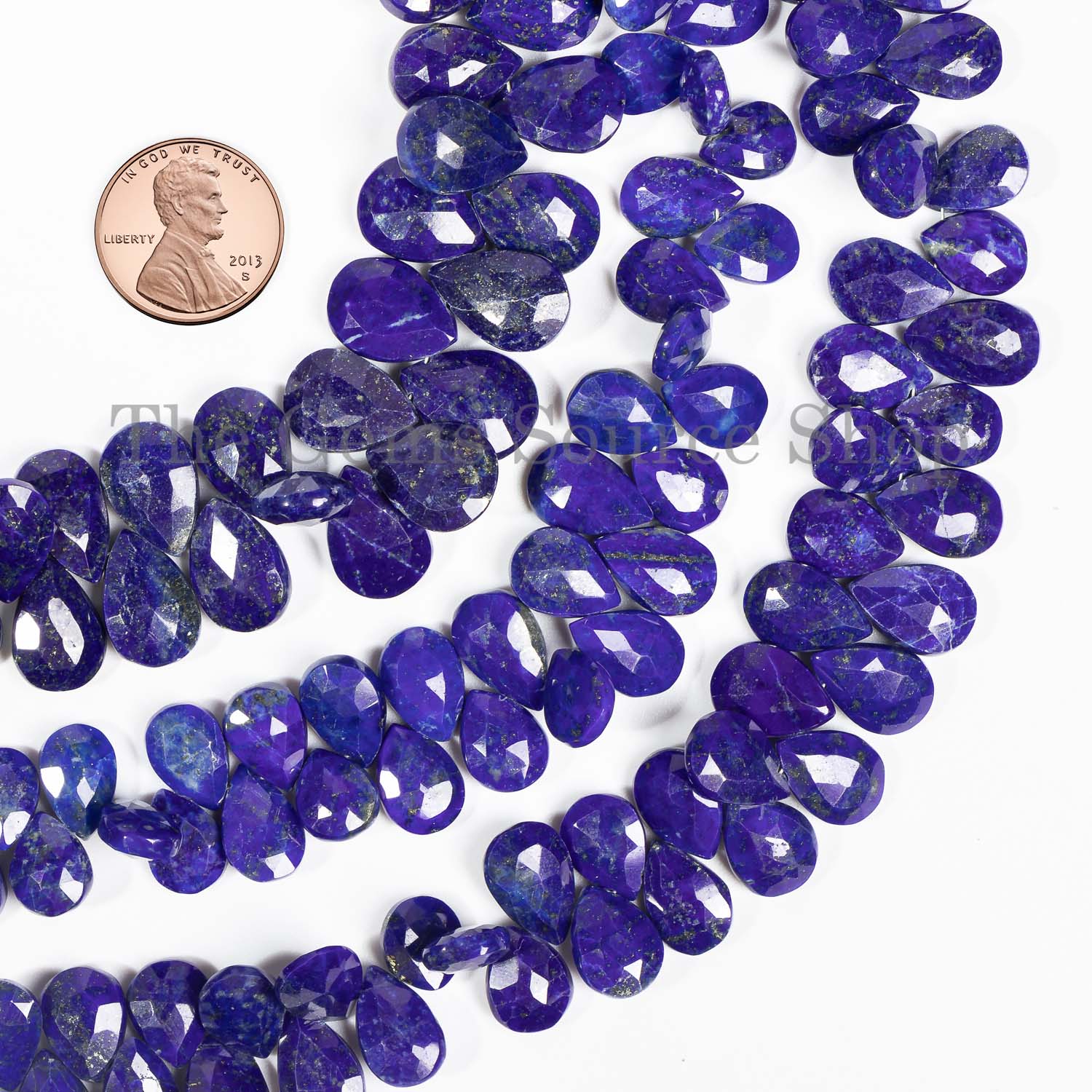 Natural Lapis Lazuli Faceted Pear Wholesale Beads, TGS-0684